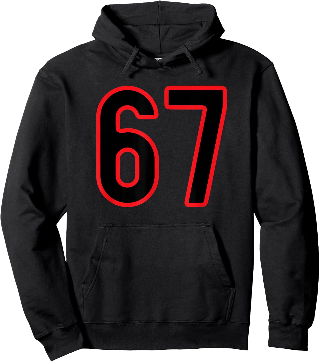 Red Black Number 67 Hoodie - Hoodie | Black