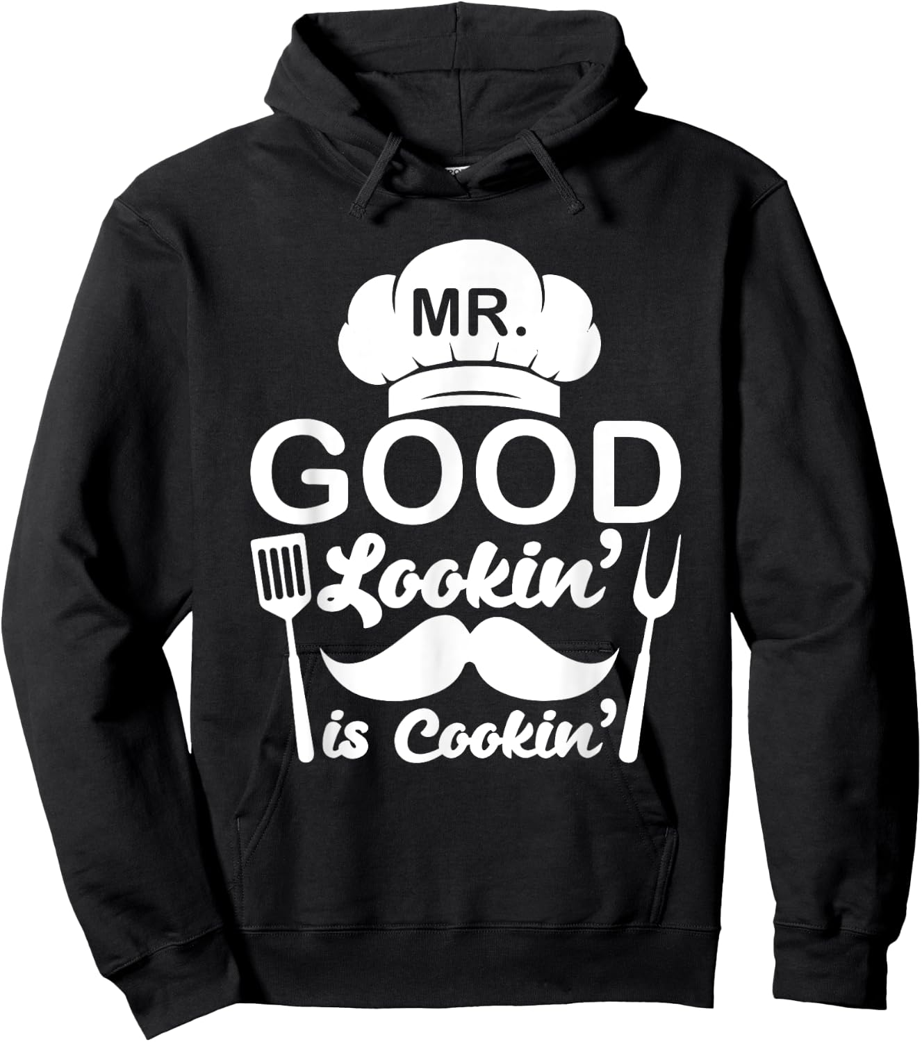 Mr Good Looking Is Cooking Funny BBQ Grilling Chef Dad Hoodie - Hoodie | Black