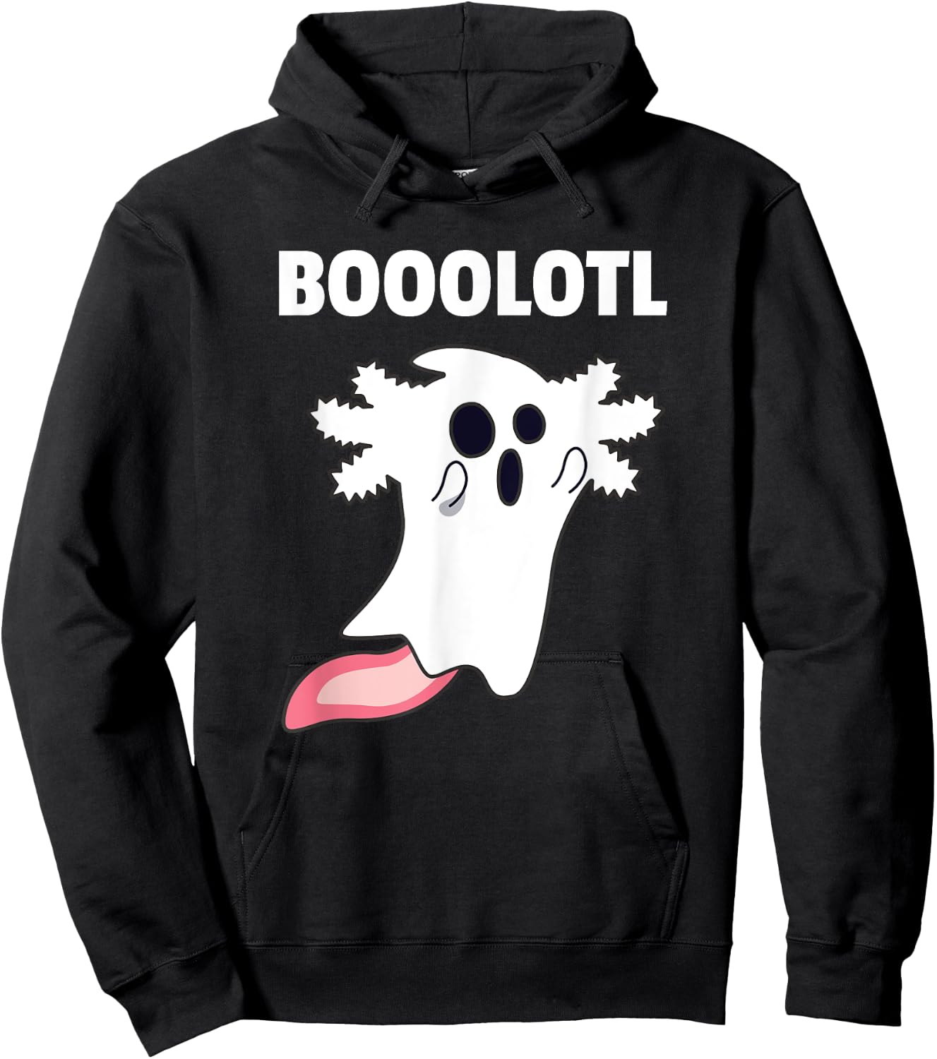 Booolotl - Boo Axolotl Ghost Halloween Kawaii Axolotl Hoodie - Hoodie | Black