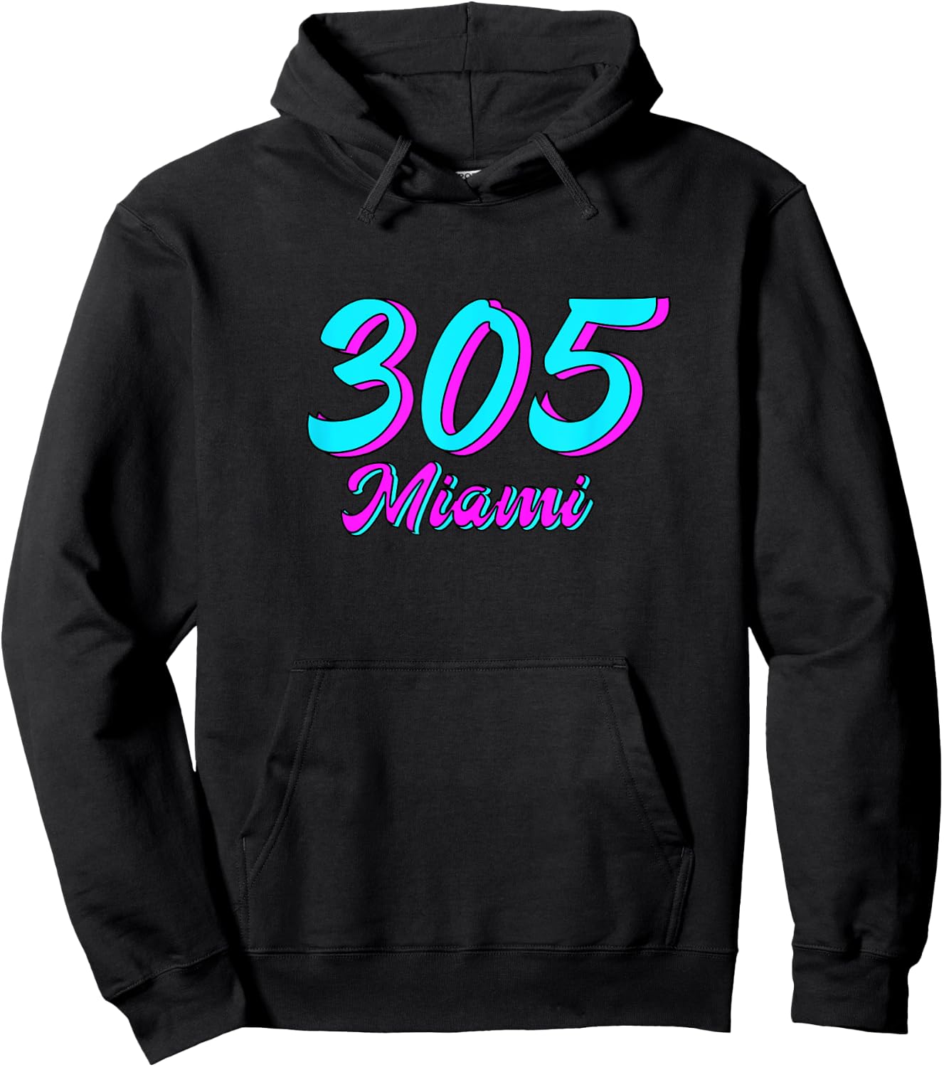 Miami Spring Break 305 Style Pink Aqua Blue Dade County Hoodie - Hoodie | Black
