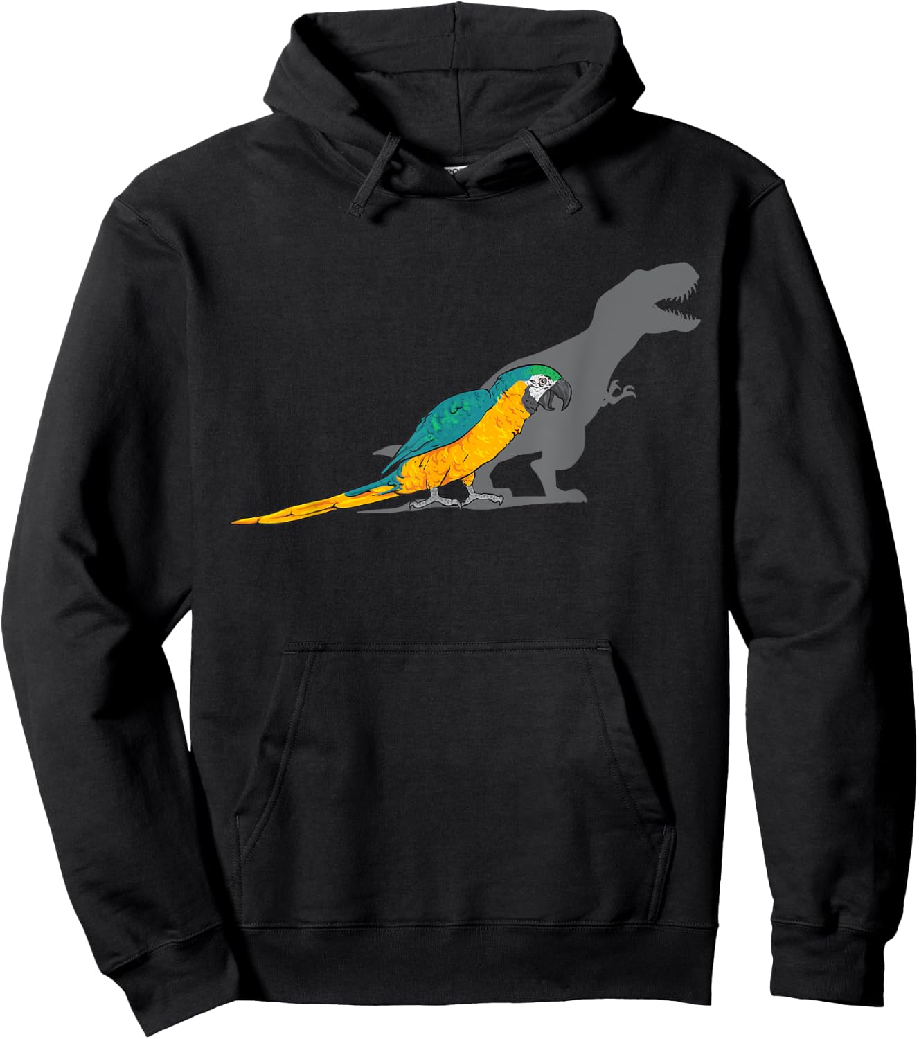 Macaw Parrot T-Rex Dinosaur Blue And Yellow Macaw Hoodie - Hoodie | Black