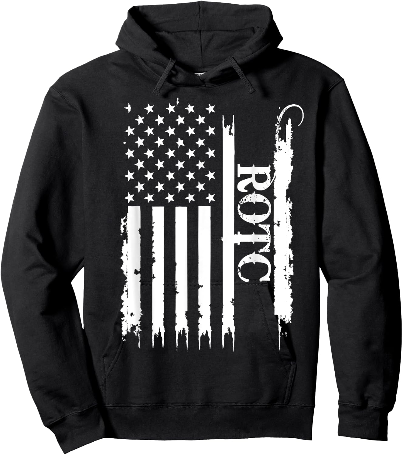 ROTC United States Distressed w US Flag Hoodie - Hoodie | Black