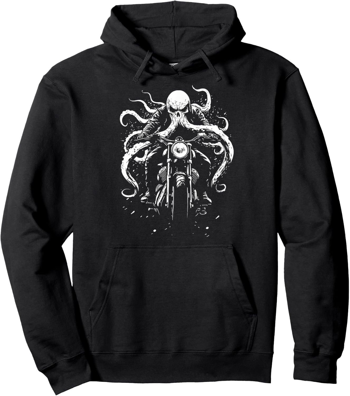 Vintage Motorcycle Rider Classic Bike Octopus Hoodie - Hoodie | Black
