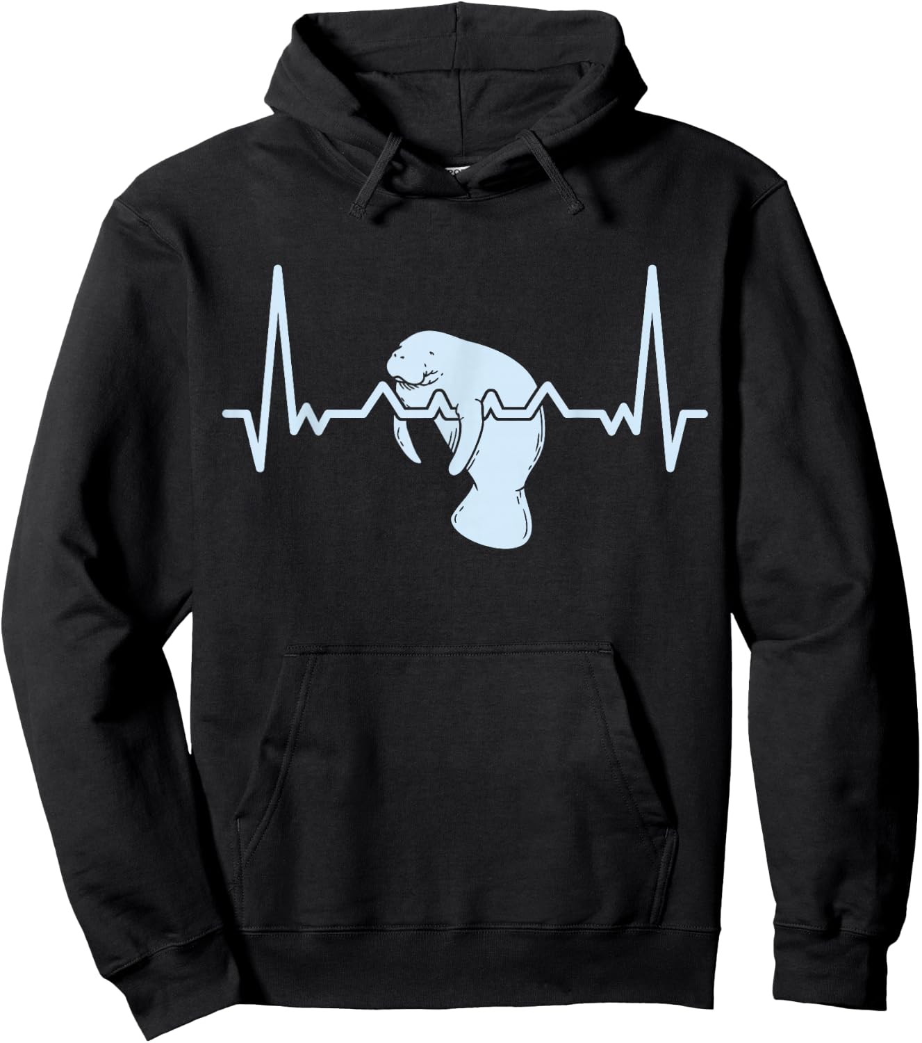 Manatee I Heartbeat I Love Manatees I Manatee Hoodie - Hoodie | Black