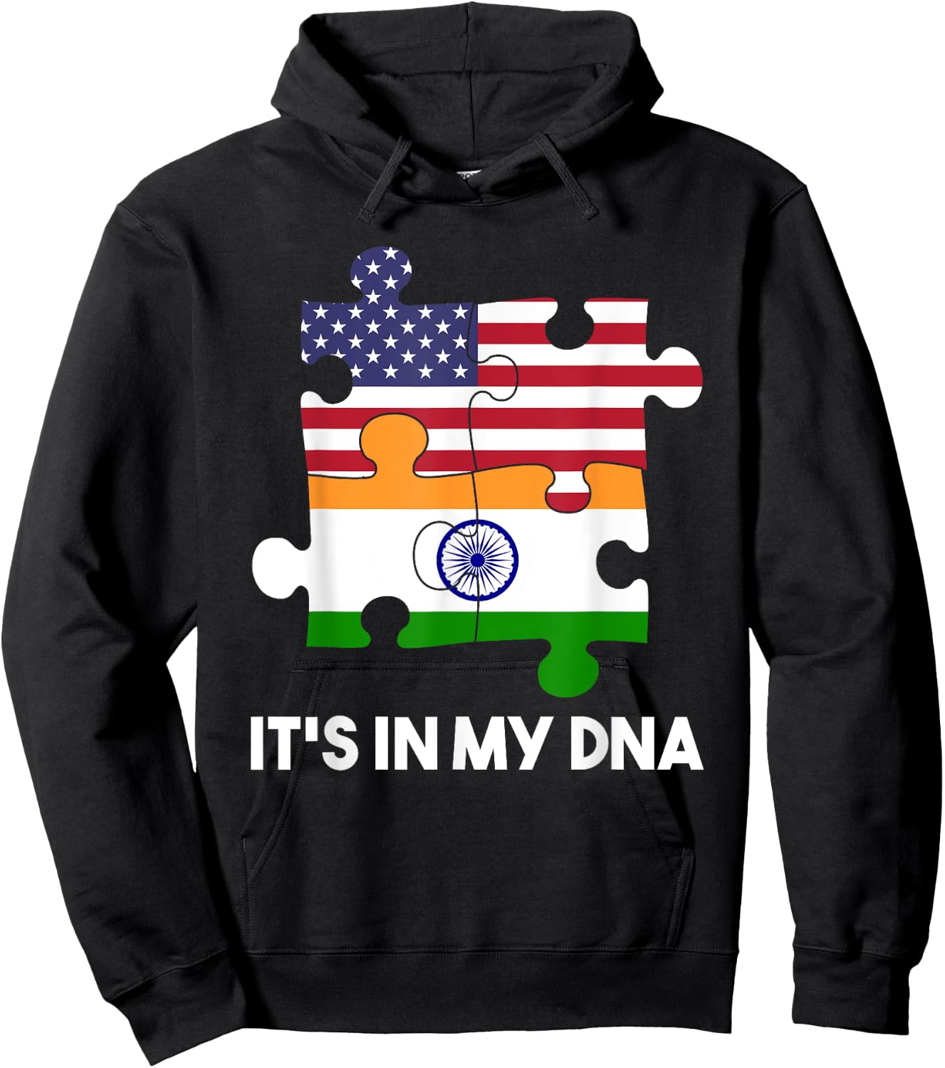 India Proud Flag Day Hindi Sikh America American Fingerprint Hoodie - Hoodie | Black