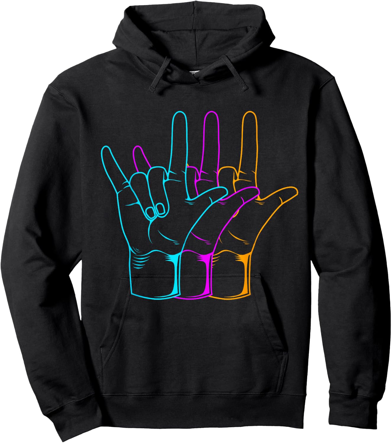 American Sign Language I Love You ASL Hoodie - Hoodie | Black
