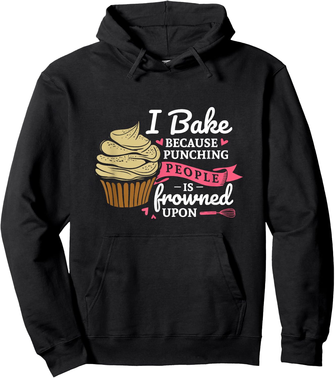 I bake because punching people is frowned upon baking Fan Hoodie - Hoodie | Black