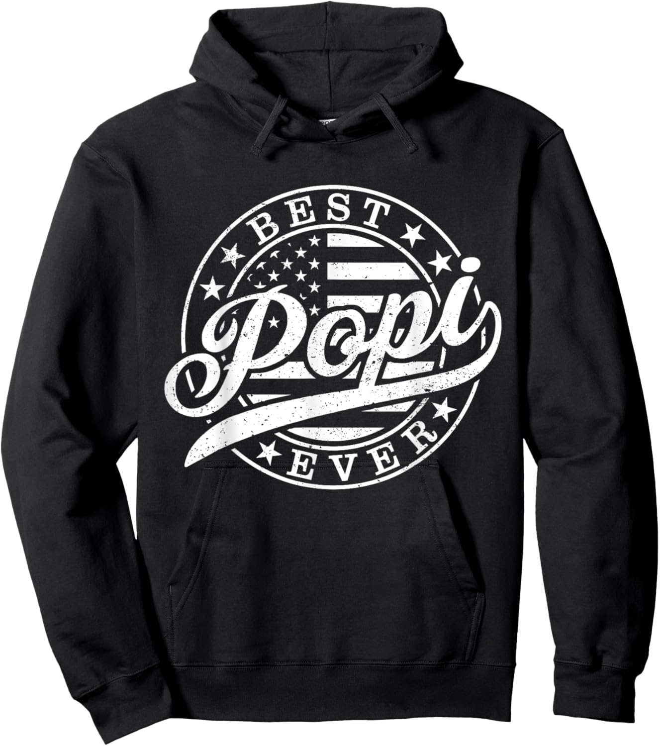 Best Popi Ever American US Flag Funny Grandpa Father's Day Hoodie - Hoodie | Black