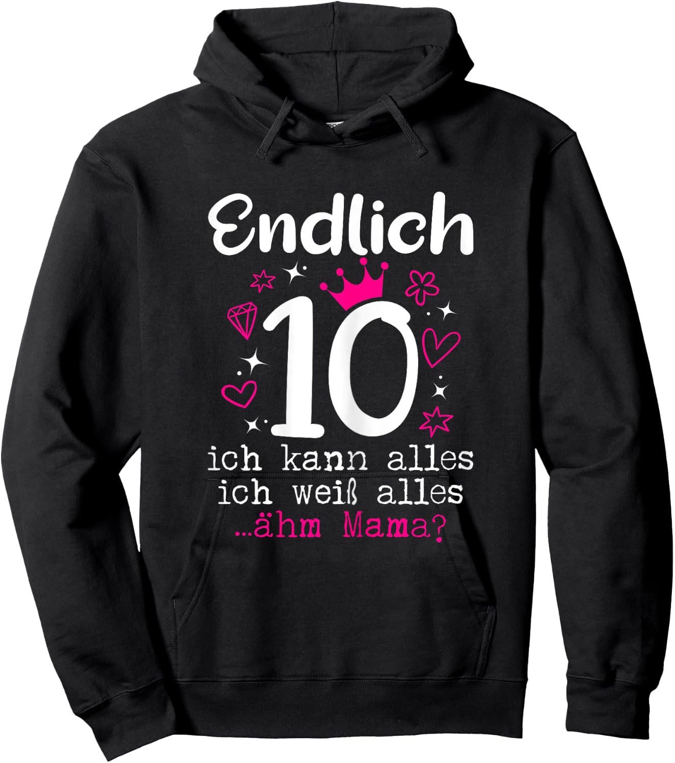 Girl's 10 Years Finally 10th Birthday , black Hoodie - Hoodie | Black