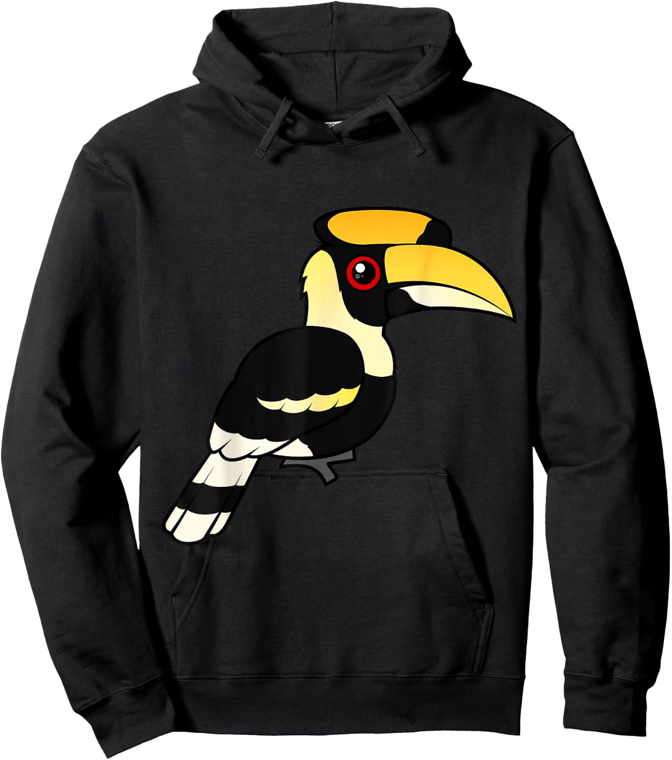 Great Hornbill Cute Cartoon Birdorable Bird Hoodie - Hoodie | Black