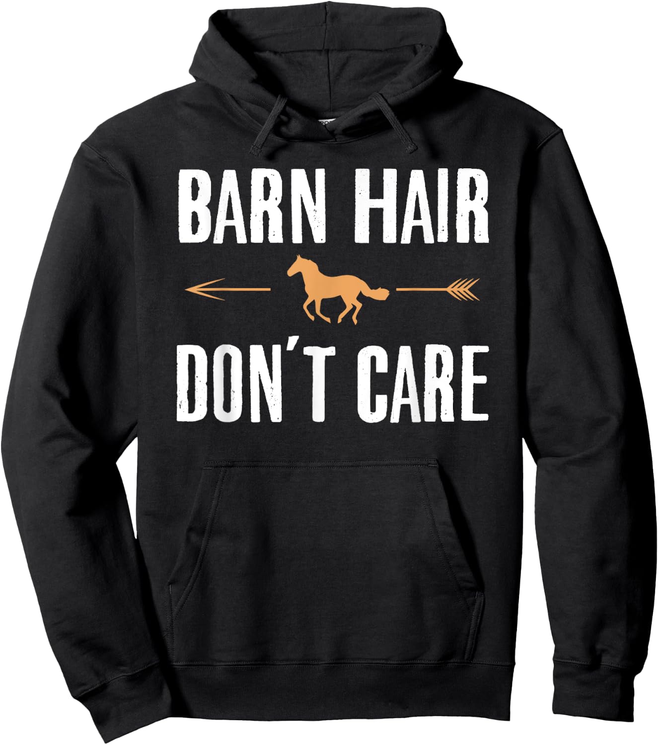 Barn Hair Don't Care Shirt Funny Horse Riding Farm Girl Hoodie - Hoodie | Black