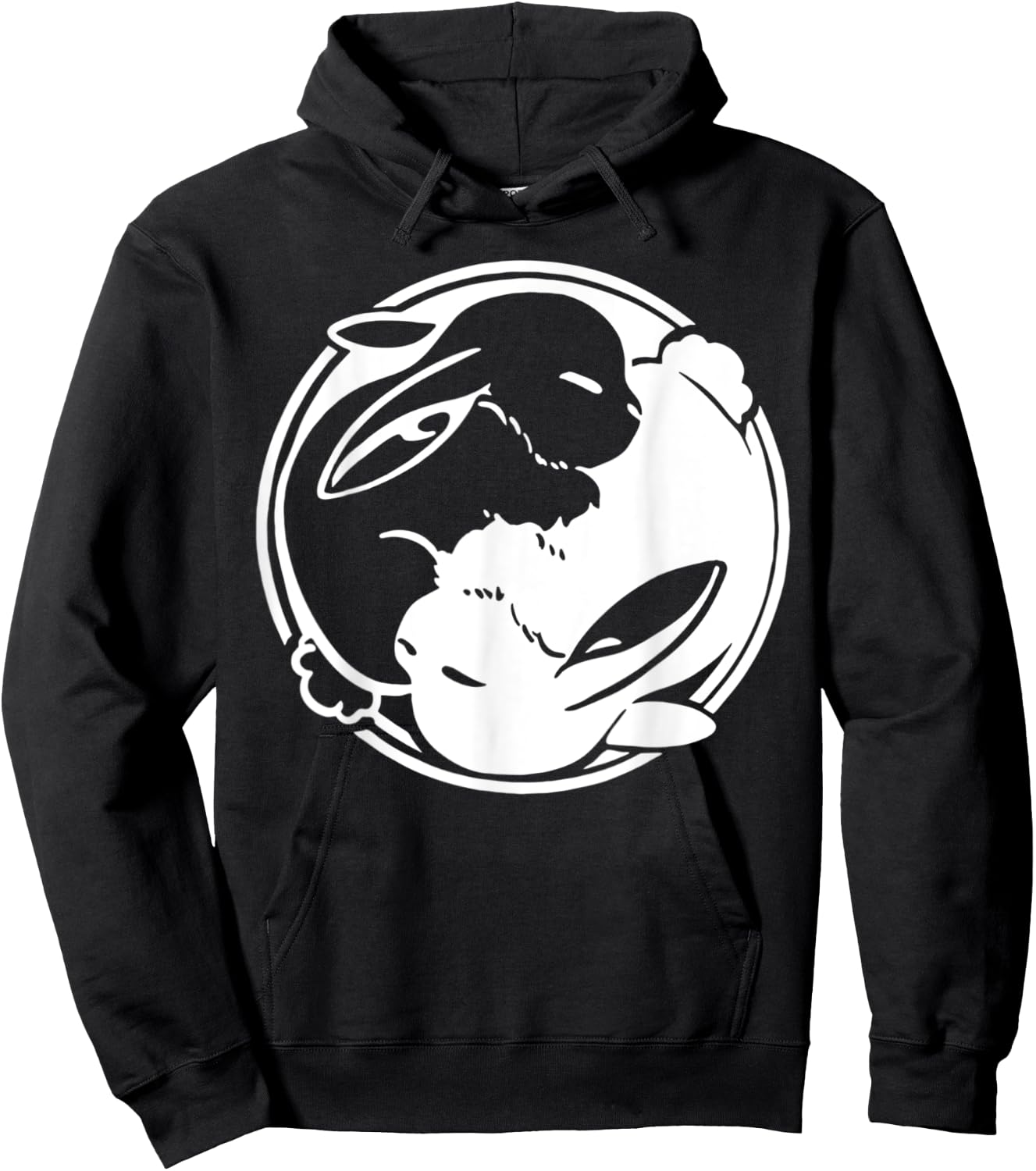 Yin Yang & Happy Chinese New Year 2023 / 2035 Rabbit Hoodie - Hoodie | Black