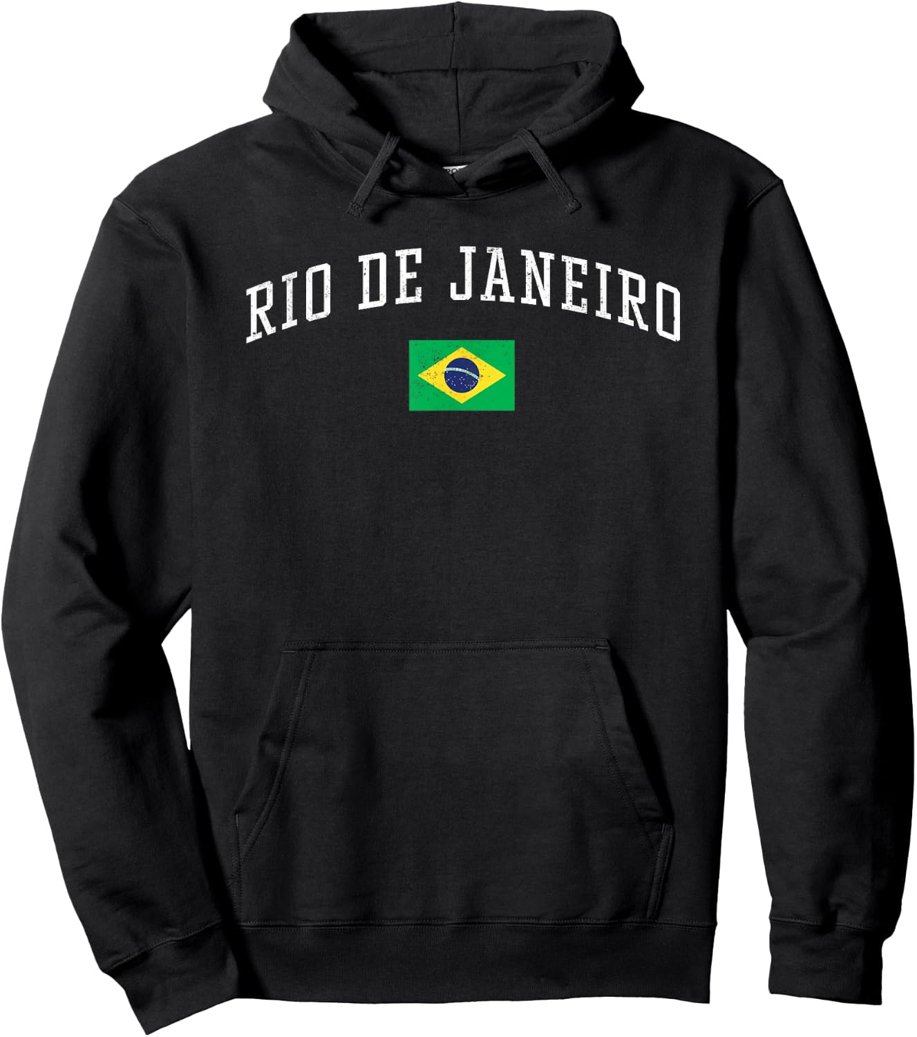 Vintage Rio de Janeiro Brasil Country Flag Souvenir Vacation Hoodie - Hoodie | Black