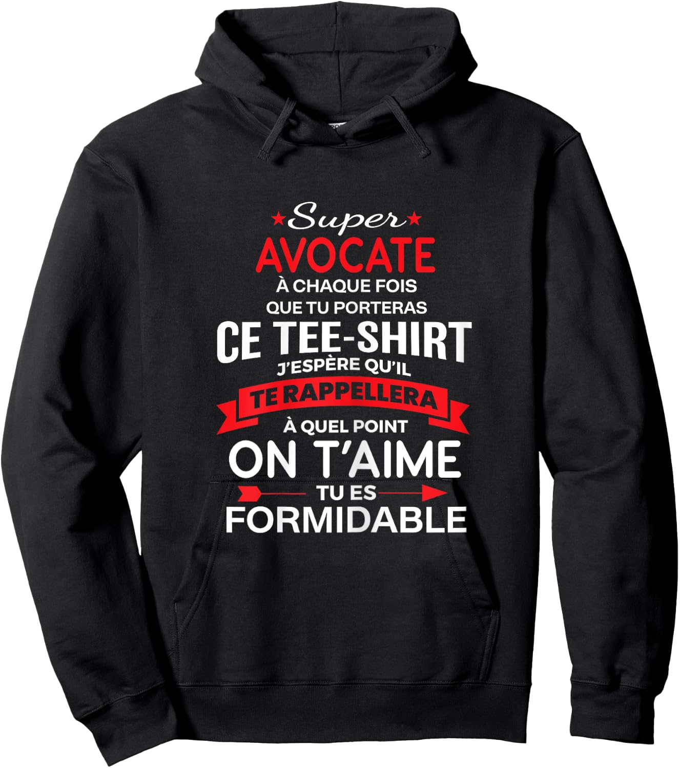 Super Avocate on t'aime gift woman Avocate Hoodie - Hoodie | Black