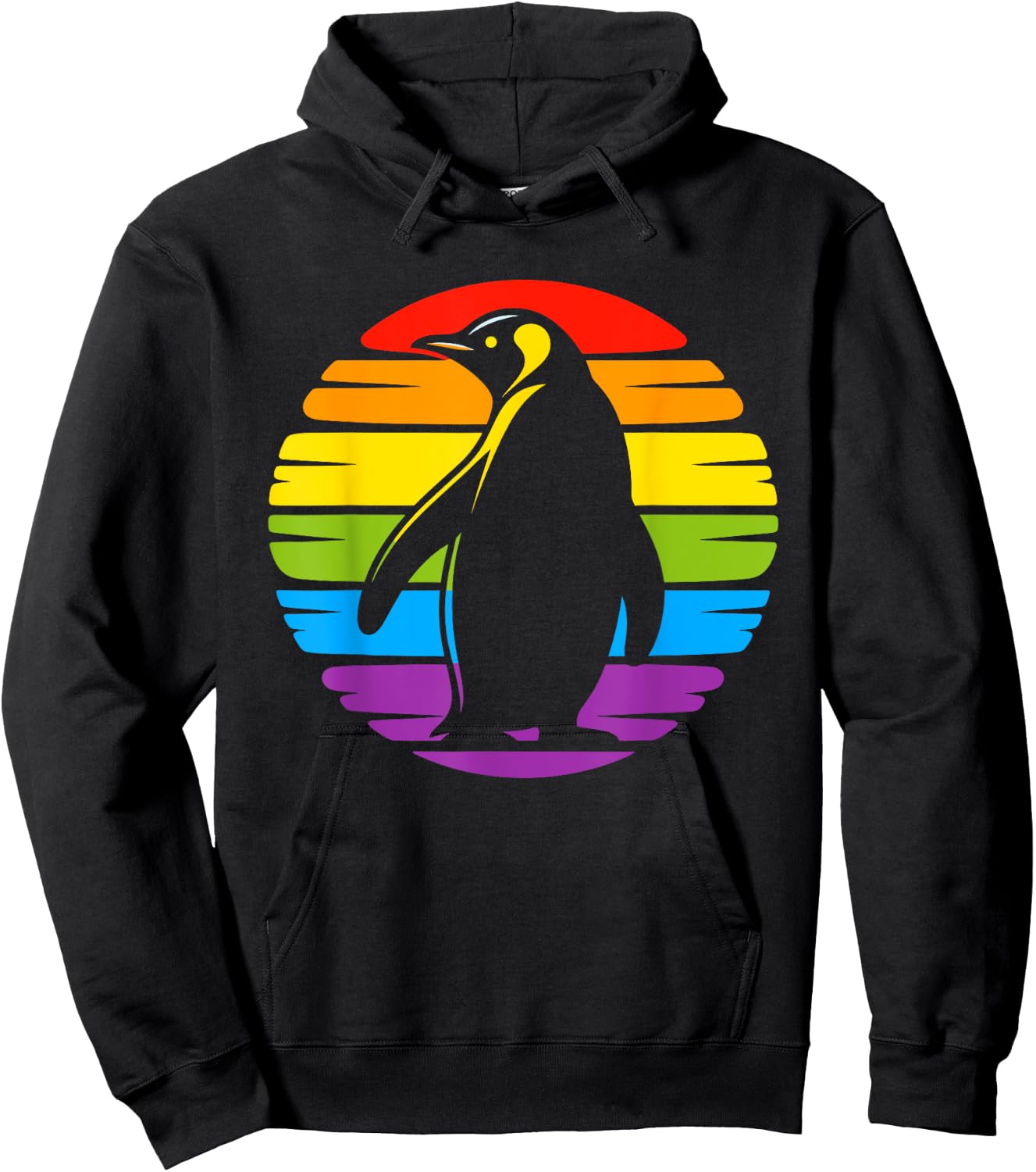 LGBTQ Penguin Lovers Costume Women Retro Penguin Rainbow LGBT Lesbian Gay Pride Penguin Hoodie - Hoodie | Black