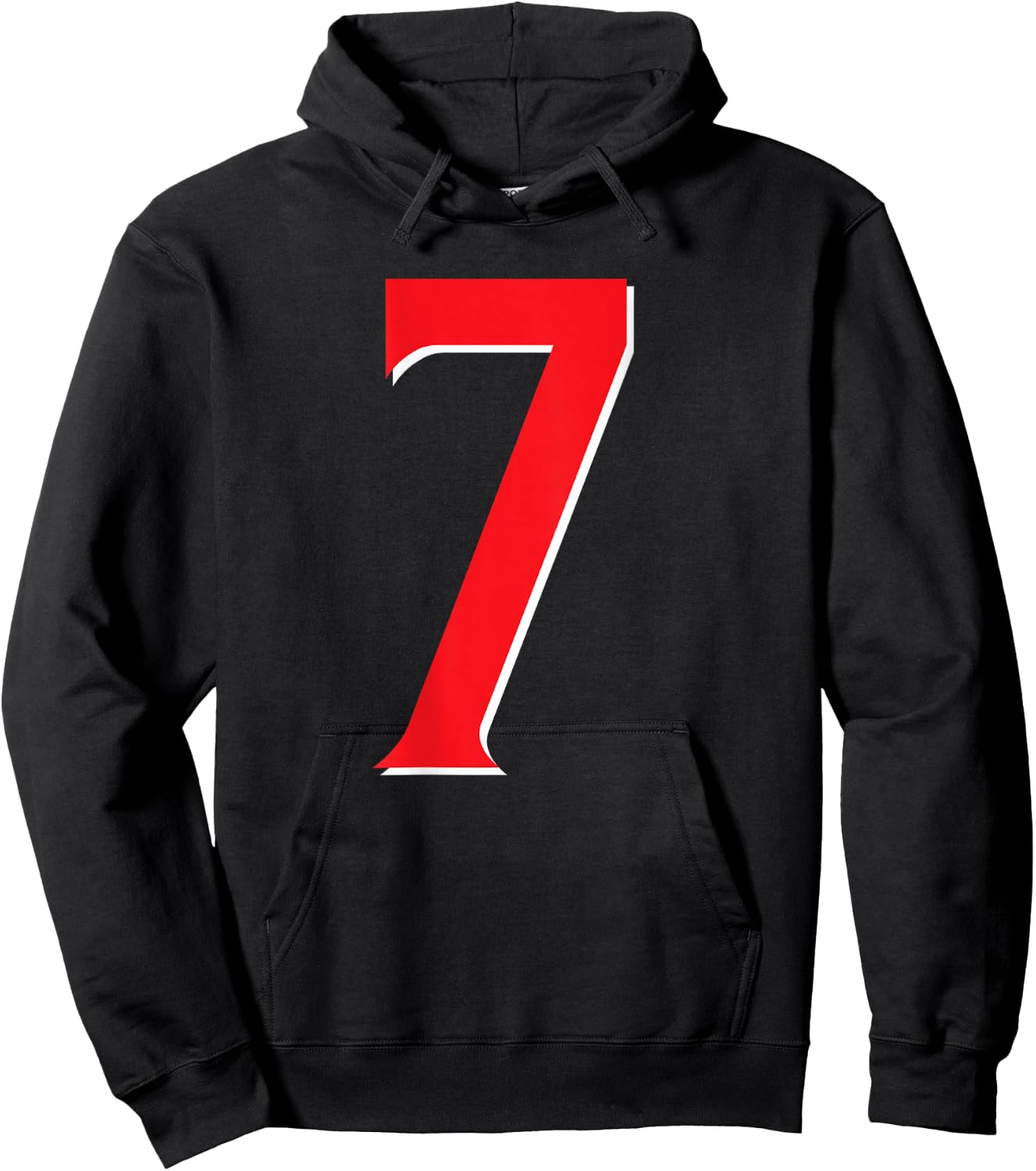 #7 Jersey Uniform Varsity Sports Number Red, 7th Birthday Hoodie - Hoodie | Black