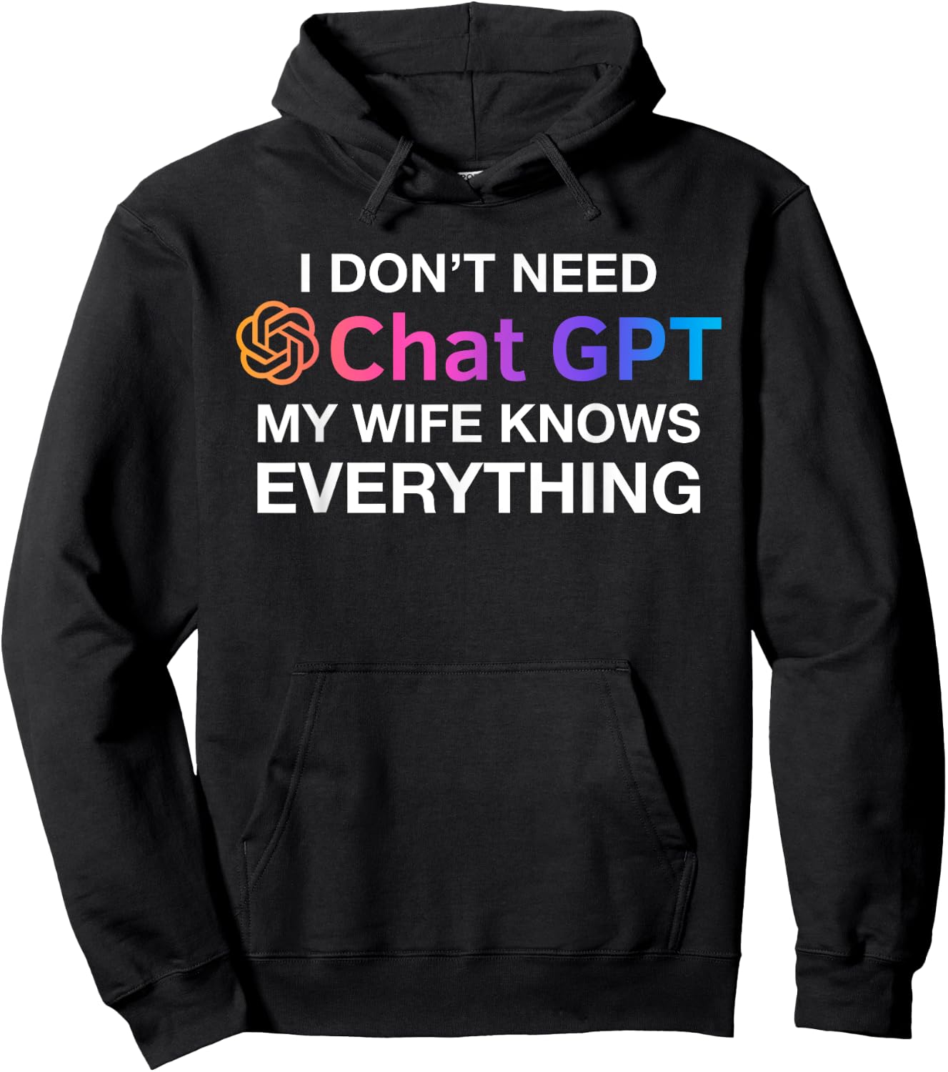 Funny Wife Chat GPT Ai Design, süßes Computer-Robotik-System Hoodie - Hoodie | Black