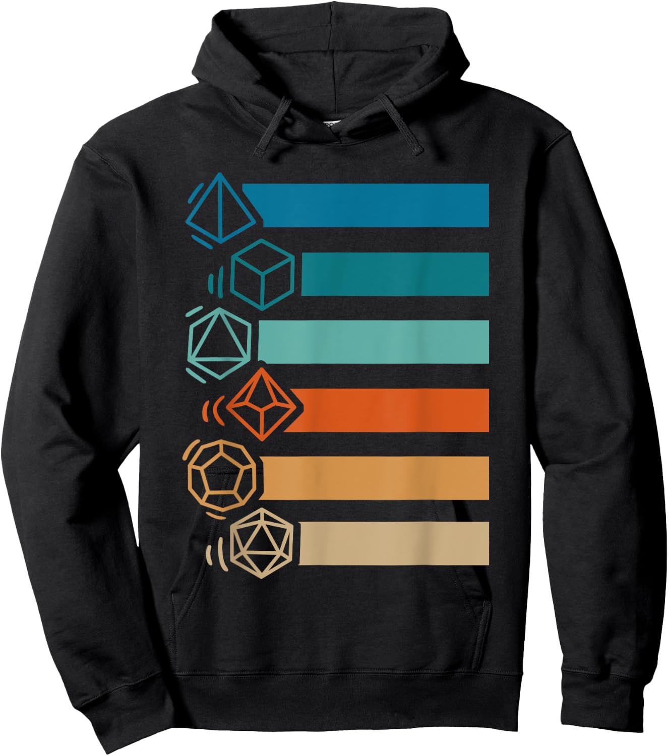 RPG Gamer Retro Polyhedral D20 Dice Set Nerdy Men Women Kids Hoodie - Hoodie | Black