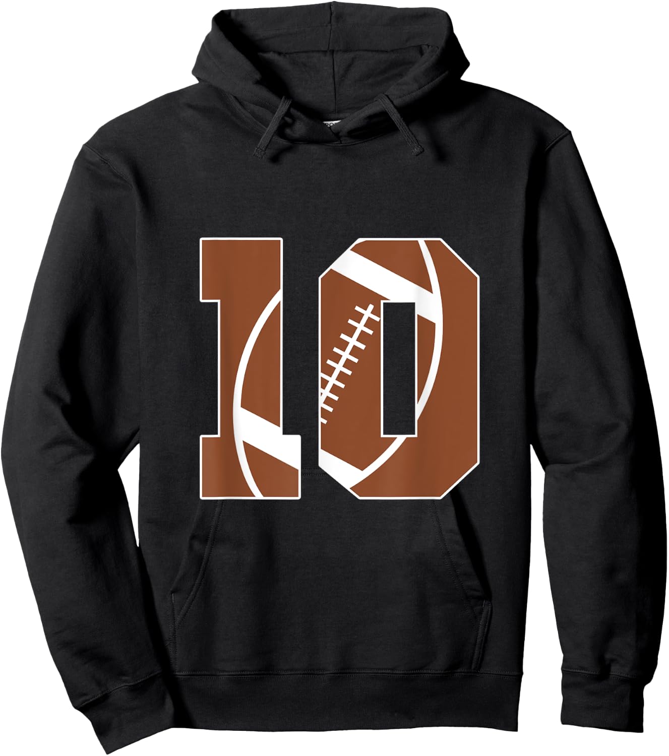 10th Birthday Kids Football Birthday Party 10 Years Old Boys Hoodie - Hoodie | Black
