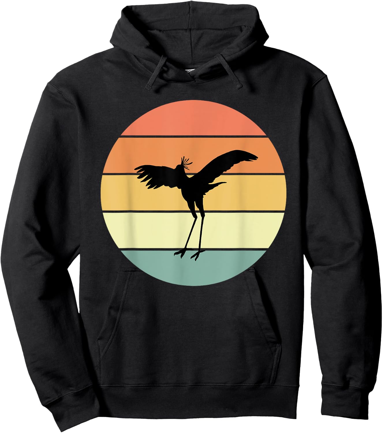 Retro Secretary Bird Apparel Birds Love Birding Hoodie - Hoodie | Black