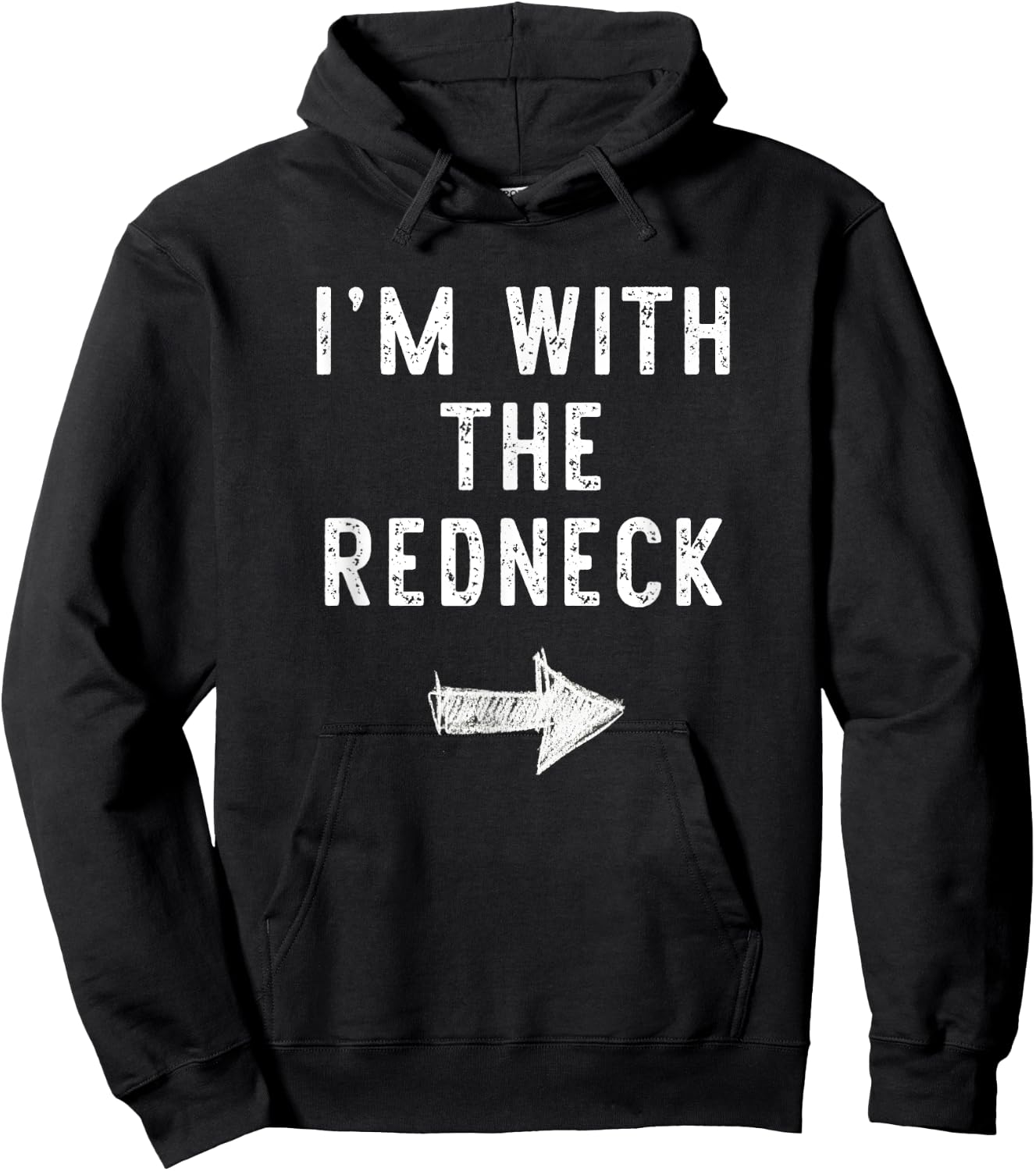 I'm With The Redneck Costume Halloween Matching Couple Hoodie - Hoodie | Black