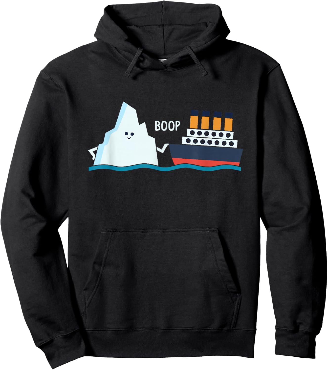 Titanic Funny Titanic and Iceberg Boop Parody for Boys and Girls Hoodie - Hoodie | Black