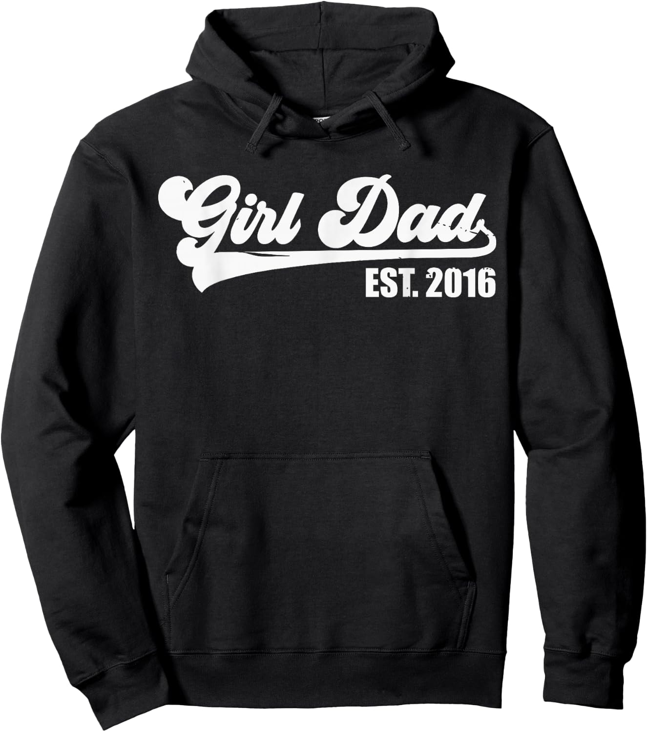 Girl Dad Est 2016 Retro Proud Vintage Father of Daughters Hoodie - Hoodie | Black