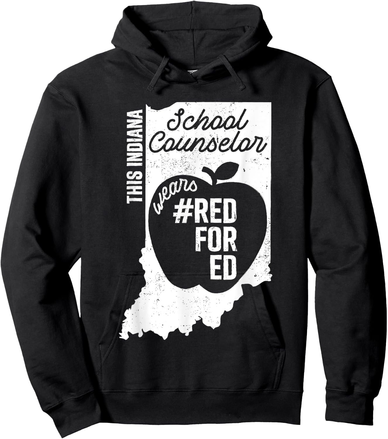 Red For Ed Indiana School Counselor IN State Rally RedforEd Hoodie - Hoodie | Black