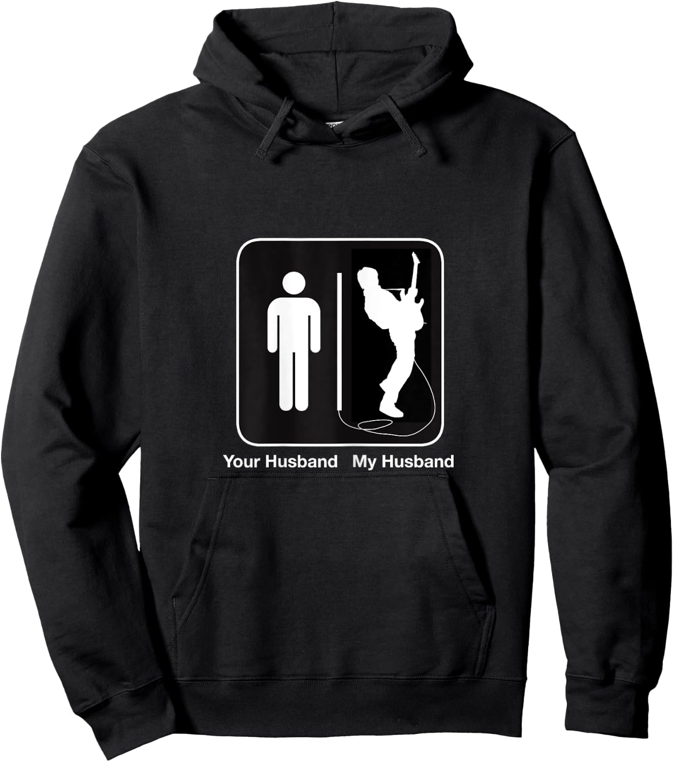 Your Husband My Husband Rockstar Guitar Hoodie - Hoodie | Black