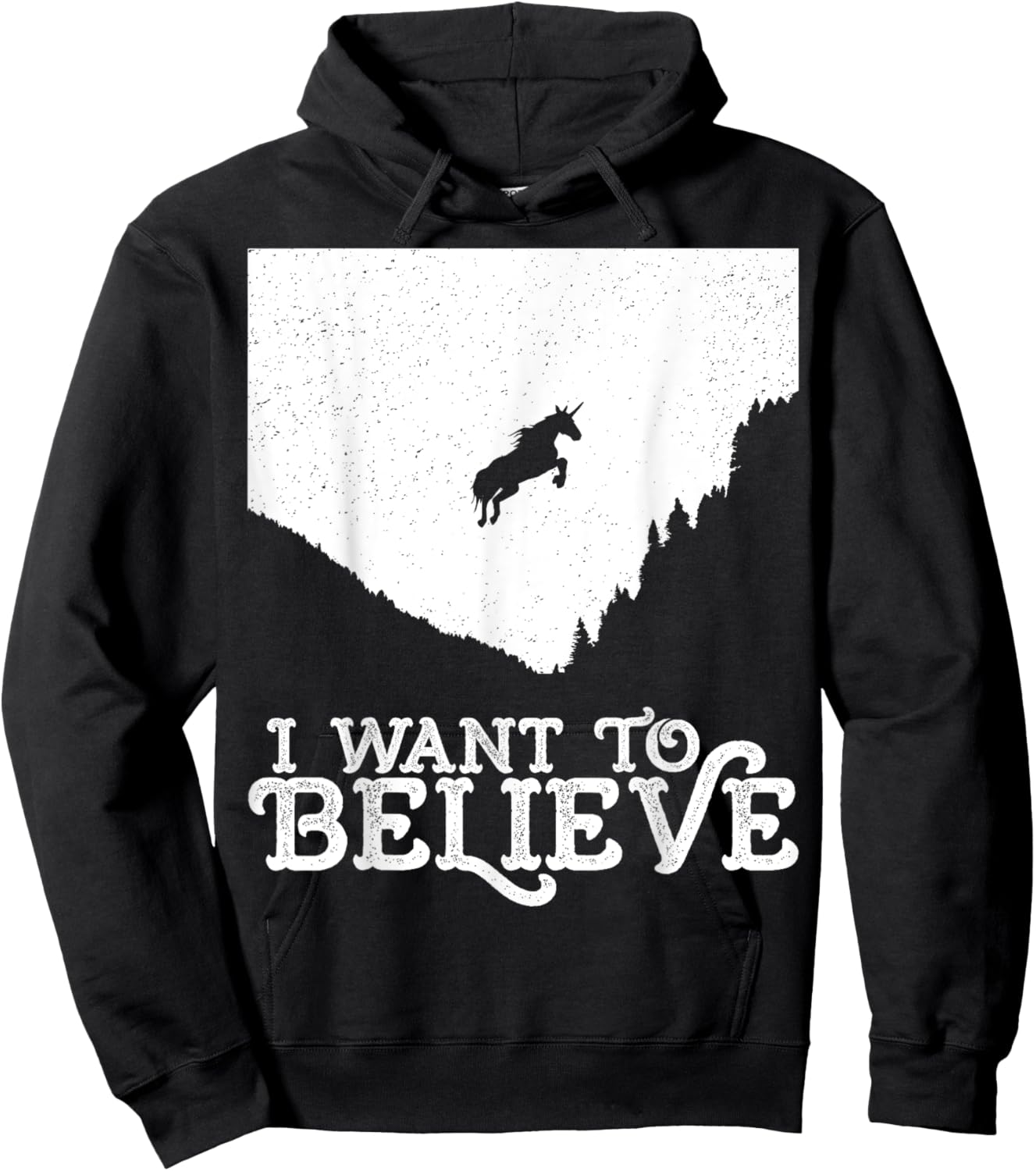 I want to believe unicorn can fly Hoodie - Hoodie | Black