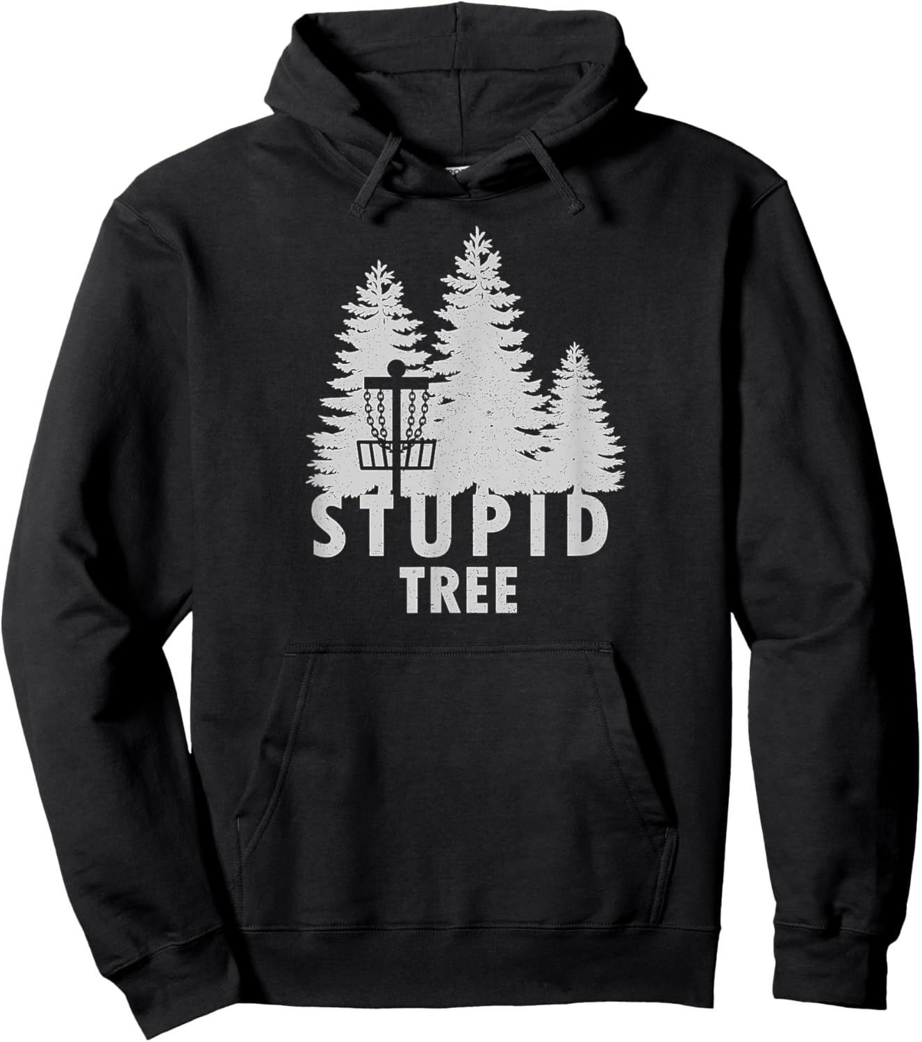 Stupid Tree Funny Disc Golf Shirt Hoodie - Hoodie | Black