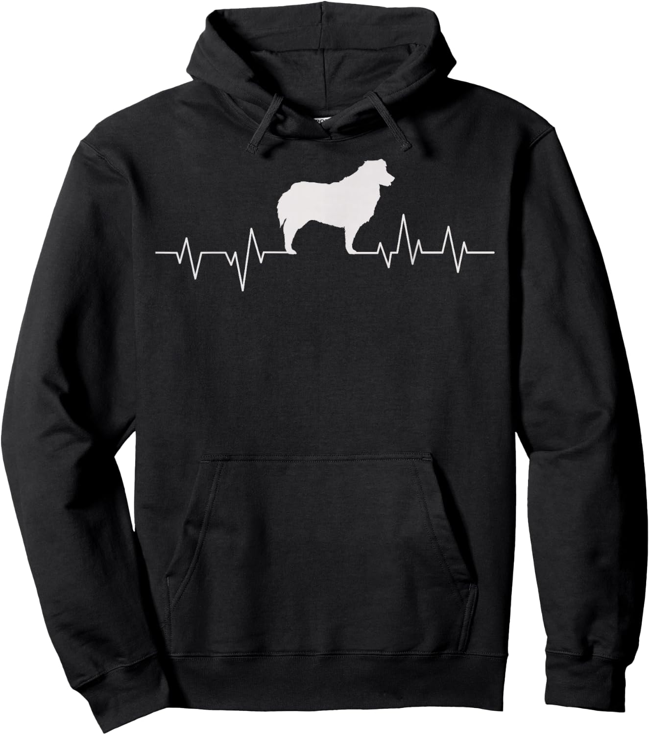 Australian Shepherd Heartbeat Aussie Herding Dog Breed Hoodie - Hoodie | Black