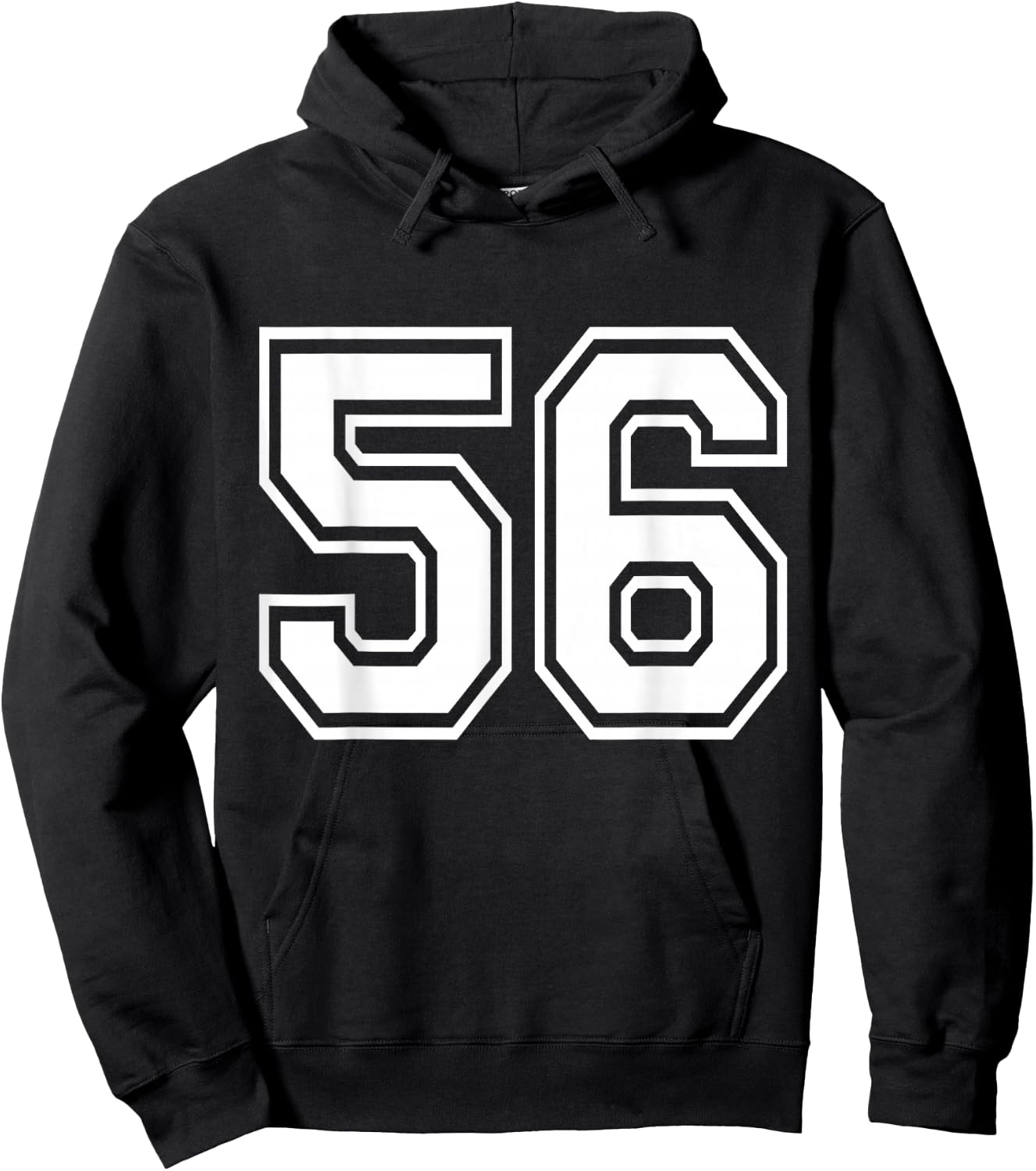 Number 56 Front + Back Varsity Sports Team 56th Birthday Hoodie - Hoodie | Black