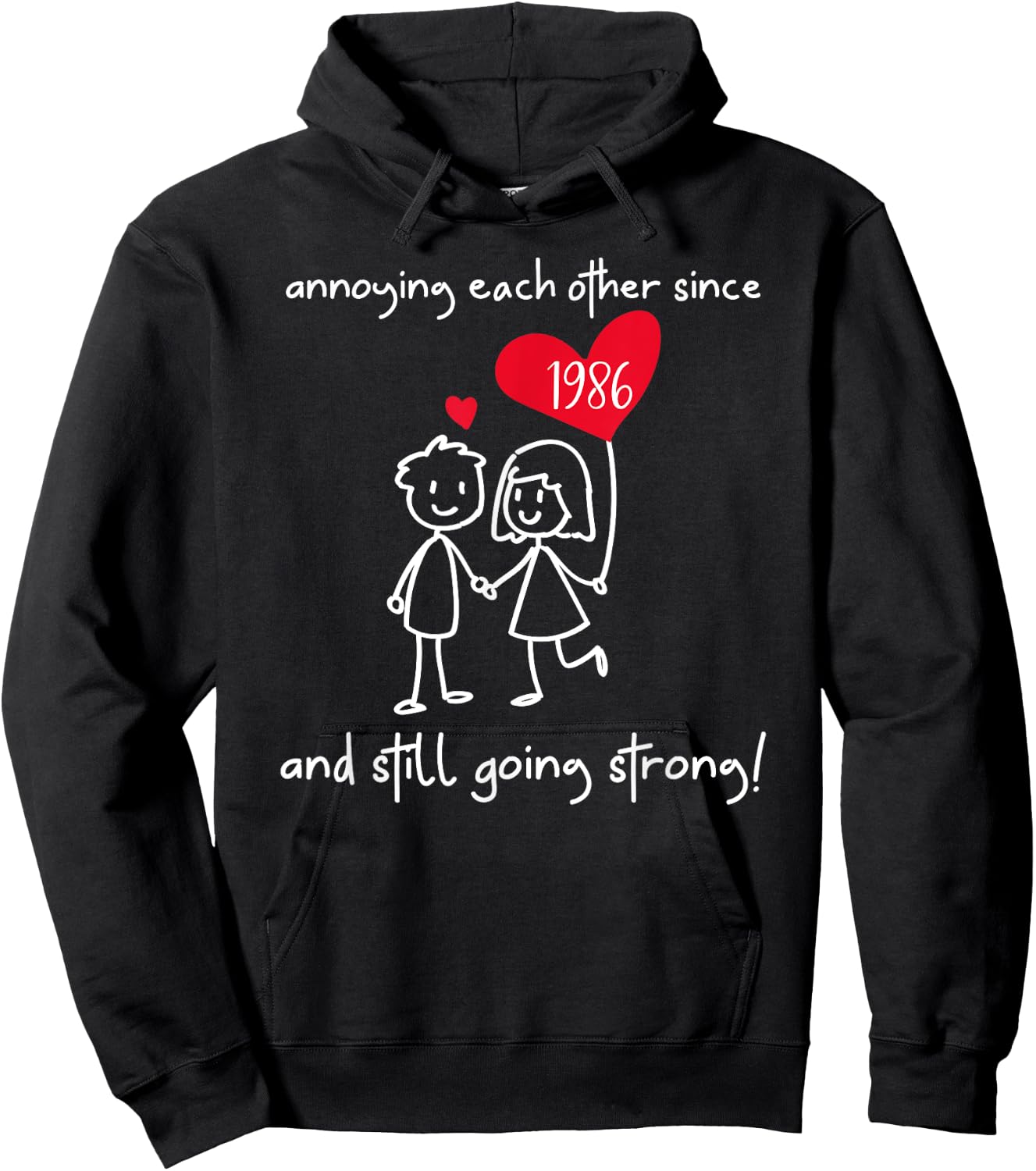 Annoying Each Other Since 1986 Couples Wedding Anniversary Hoodie - Hoodie | Black