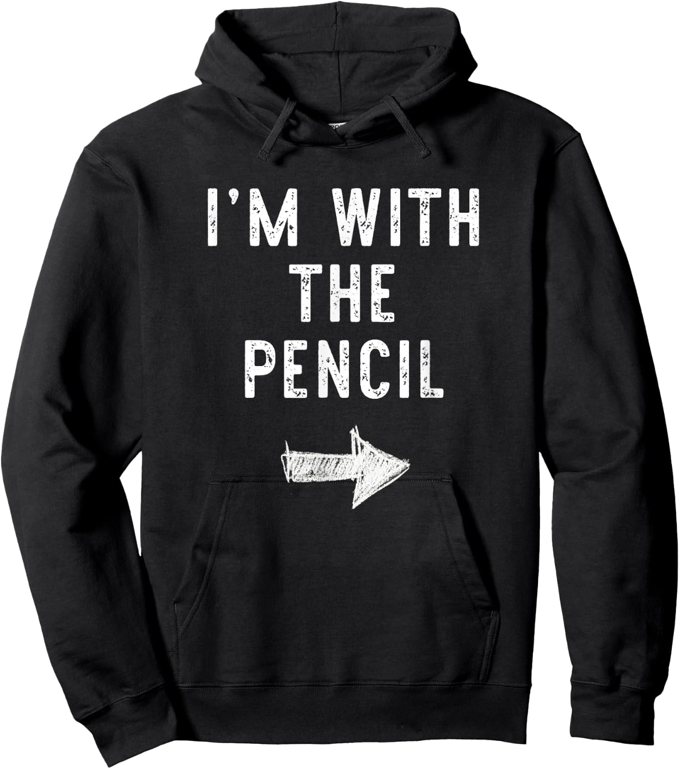 I'm With The Pencil Costume Halloween Matching Couple Hoodie - Hoodie | Black