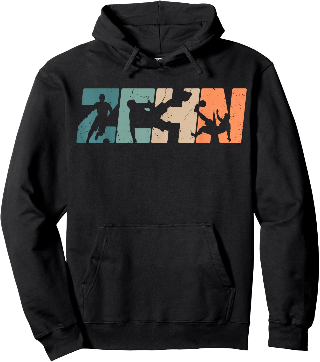 10. Geburtstag Retro Fussball Fan Spieler 10 Jahre Junge Hoodie - Hoodie | Black