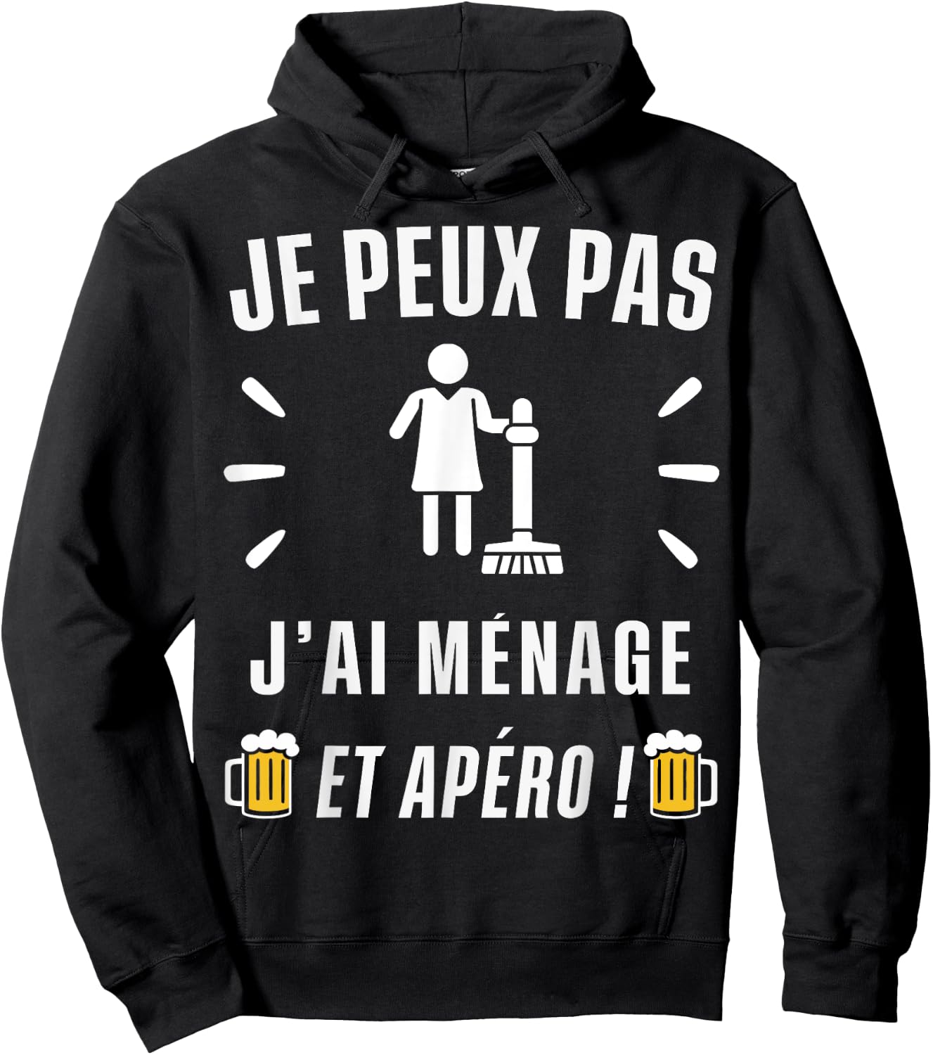 Je peux pas j'ai Ménage , Black, S Hoodie - Hoodie | Black
