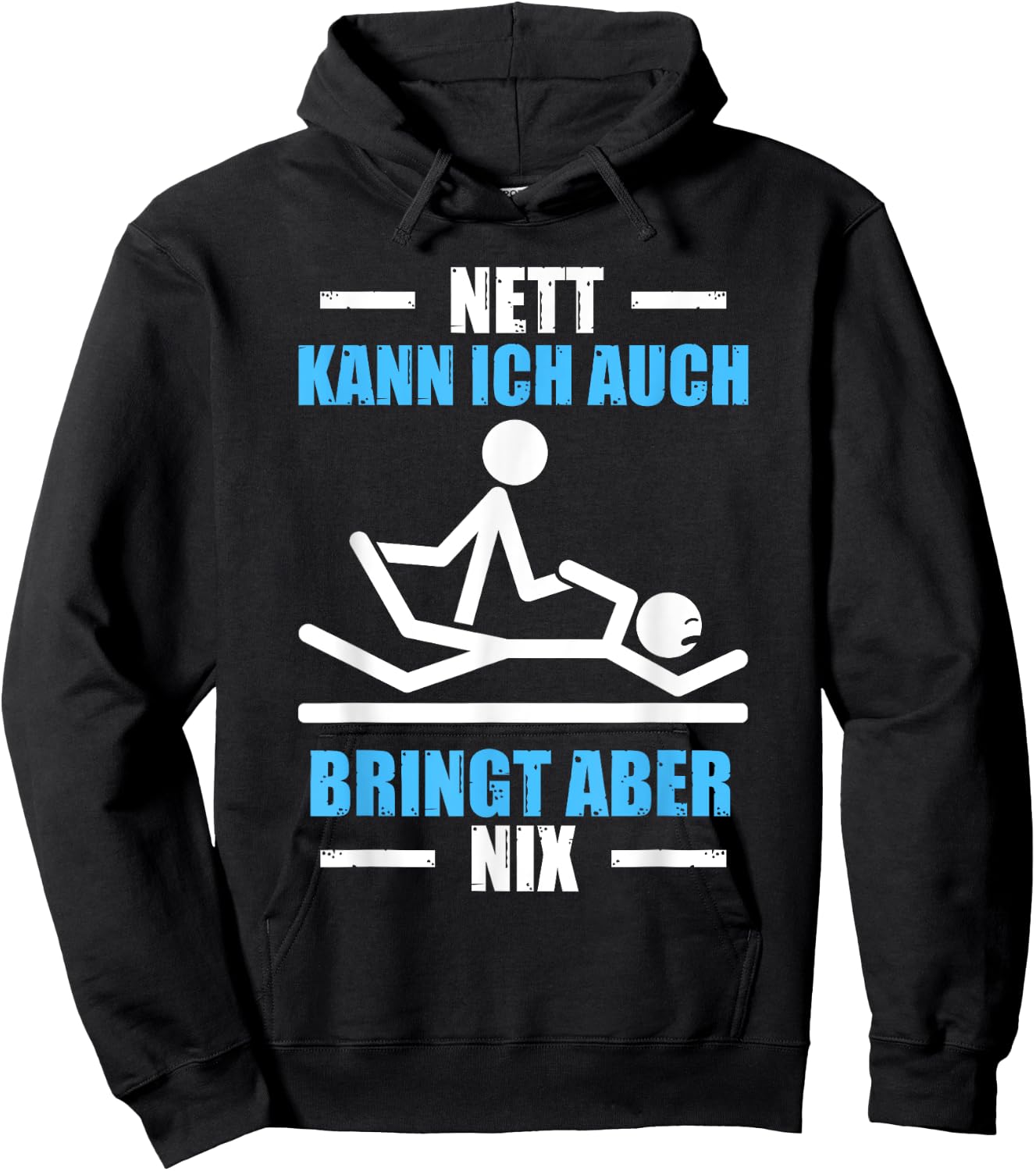 with German Text "Nett kann ich auch Physiotherapeut Physiotherapie", black Hoodie - Hoodie | Black