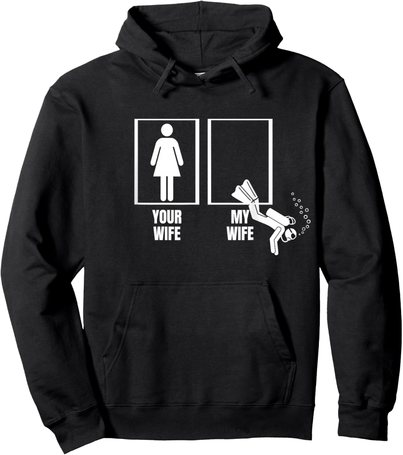 Scuba Diving Your Wife My Wife Proud Husband Scuba Diver Hoodie - Hoodie | Black