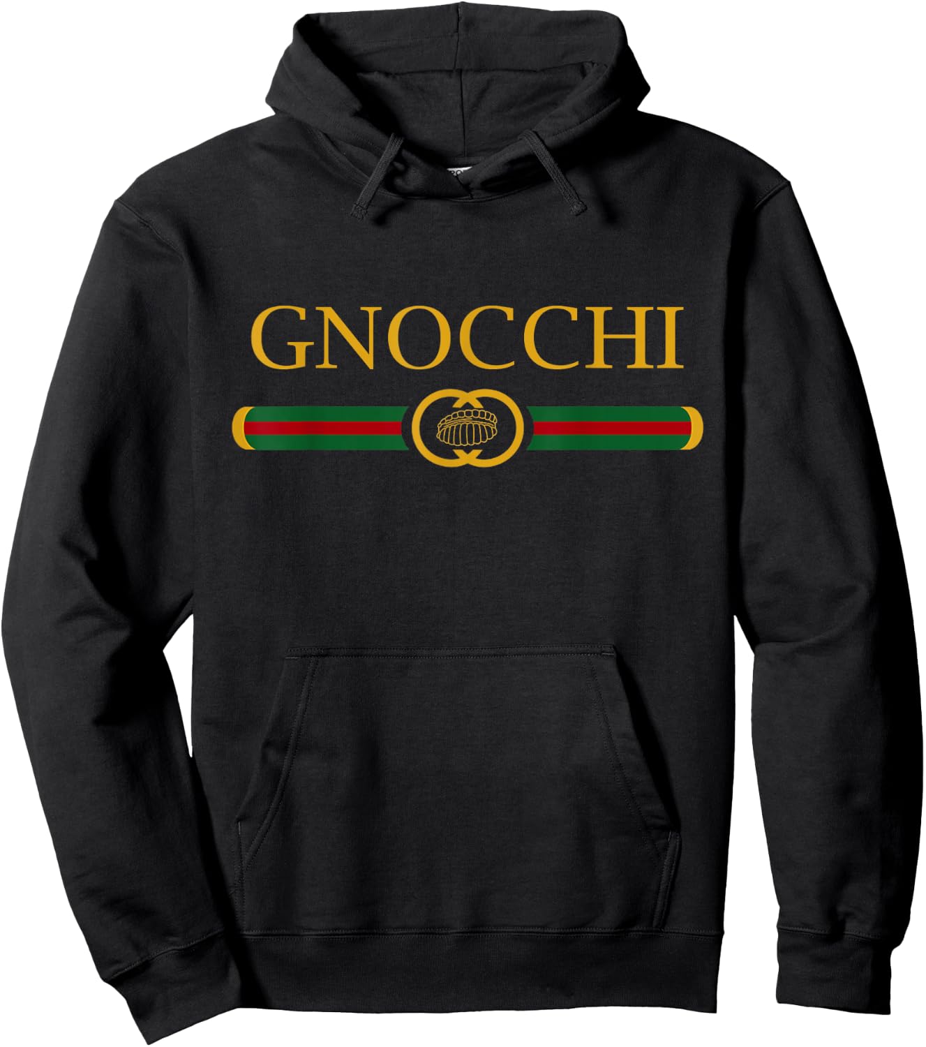 Gnocchi Gourmet with Funny Logo Style , black Hoodie - Hoodie | Black
