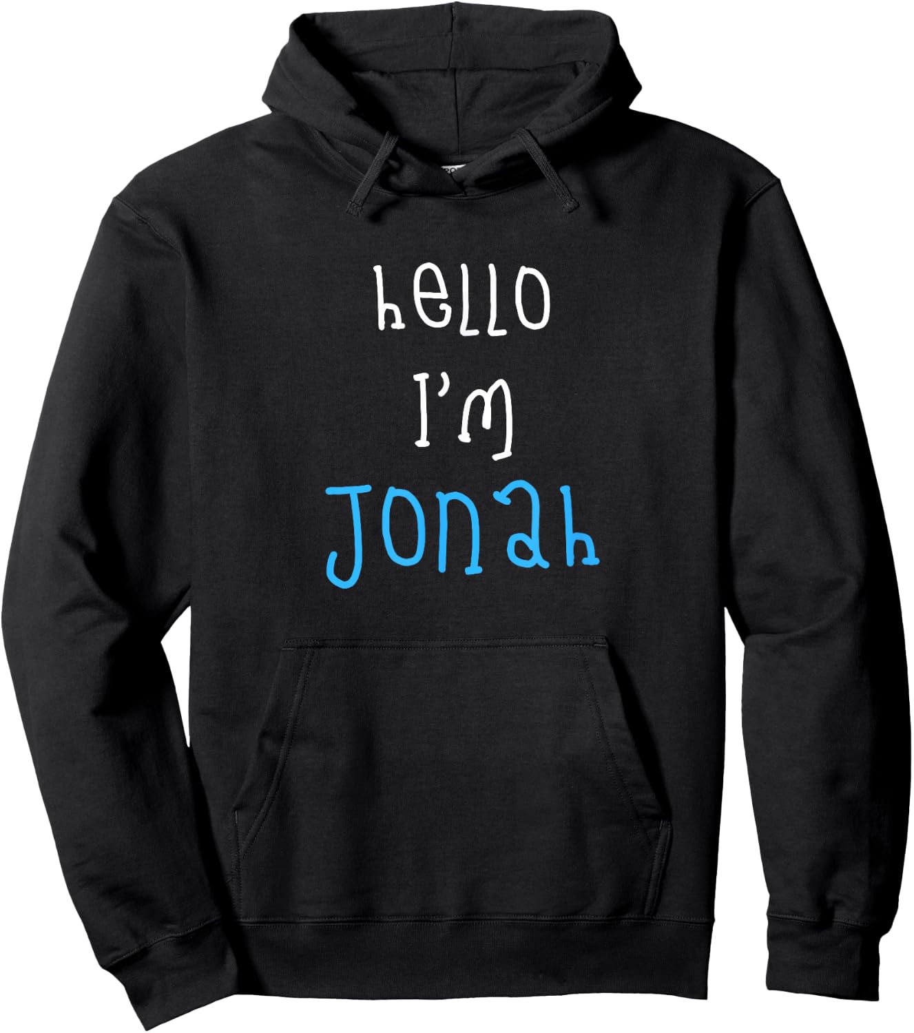 Hello I'm Jonah. Cute Funny Slogan Outfit for Boys Toddlers Hoodie - Hoodie | Black