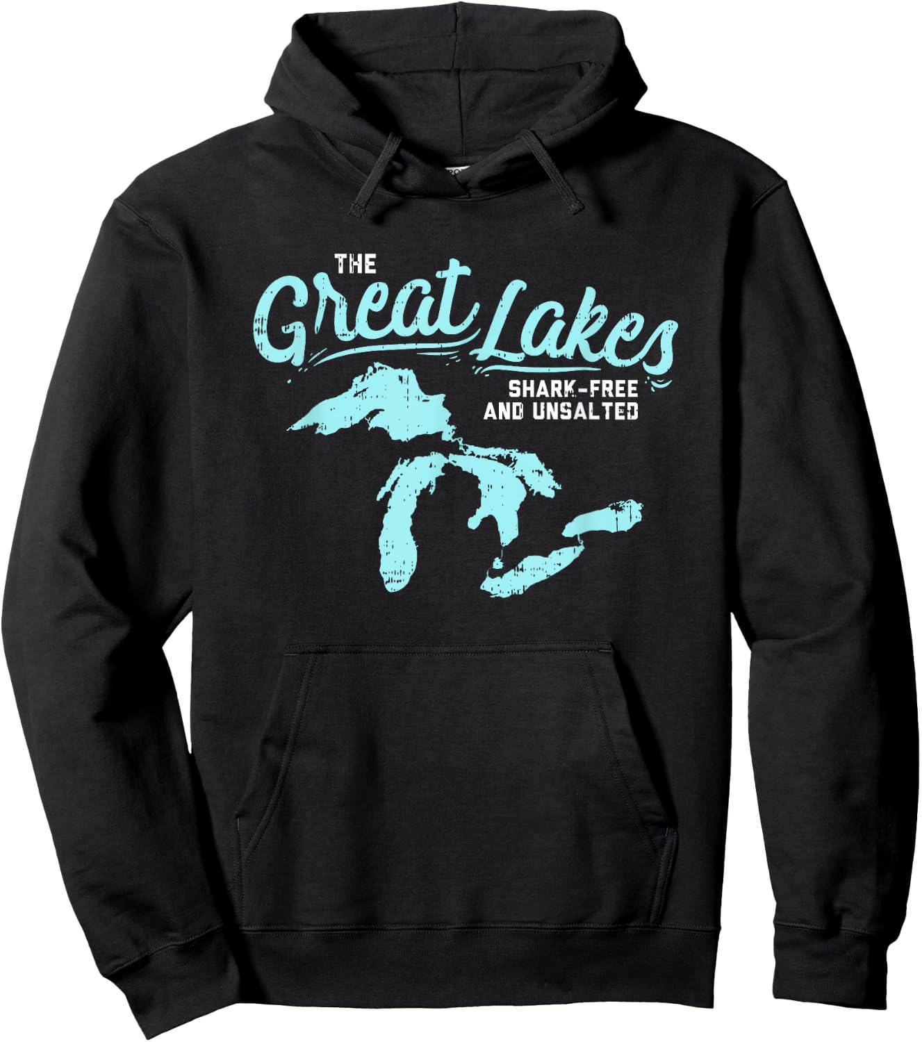 The Great Lakes Shark Free & Unsalted Summer Vacation Men Women Hoodie - Hoodie | Black