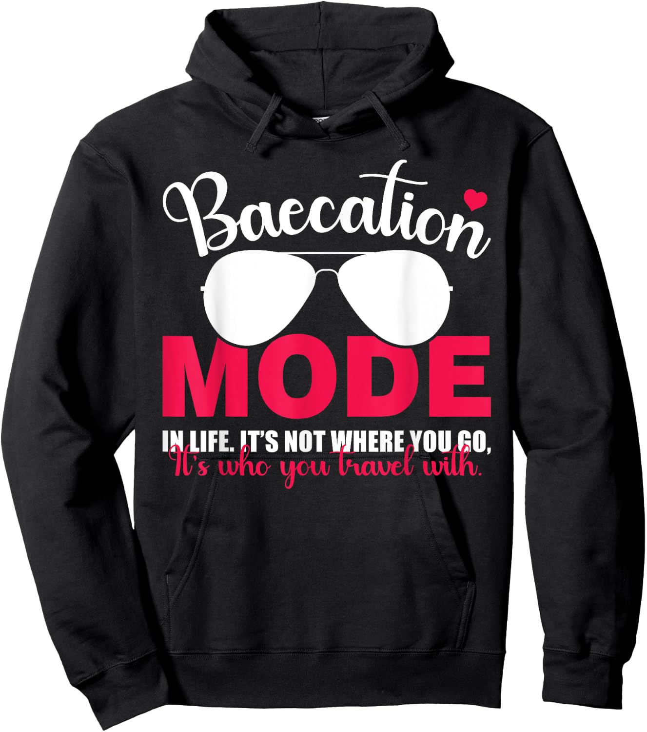 Baecation Mode Vacation Trip Travel Couples Matching Hoodie - Hoodie | Black