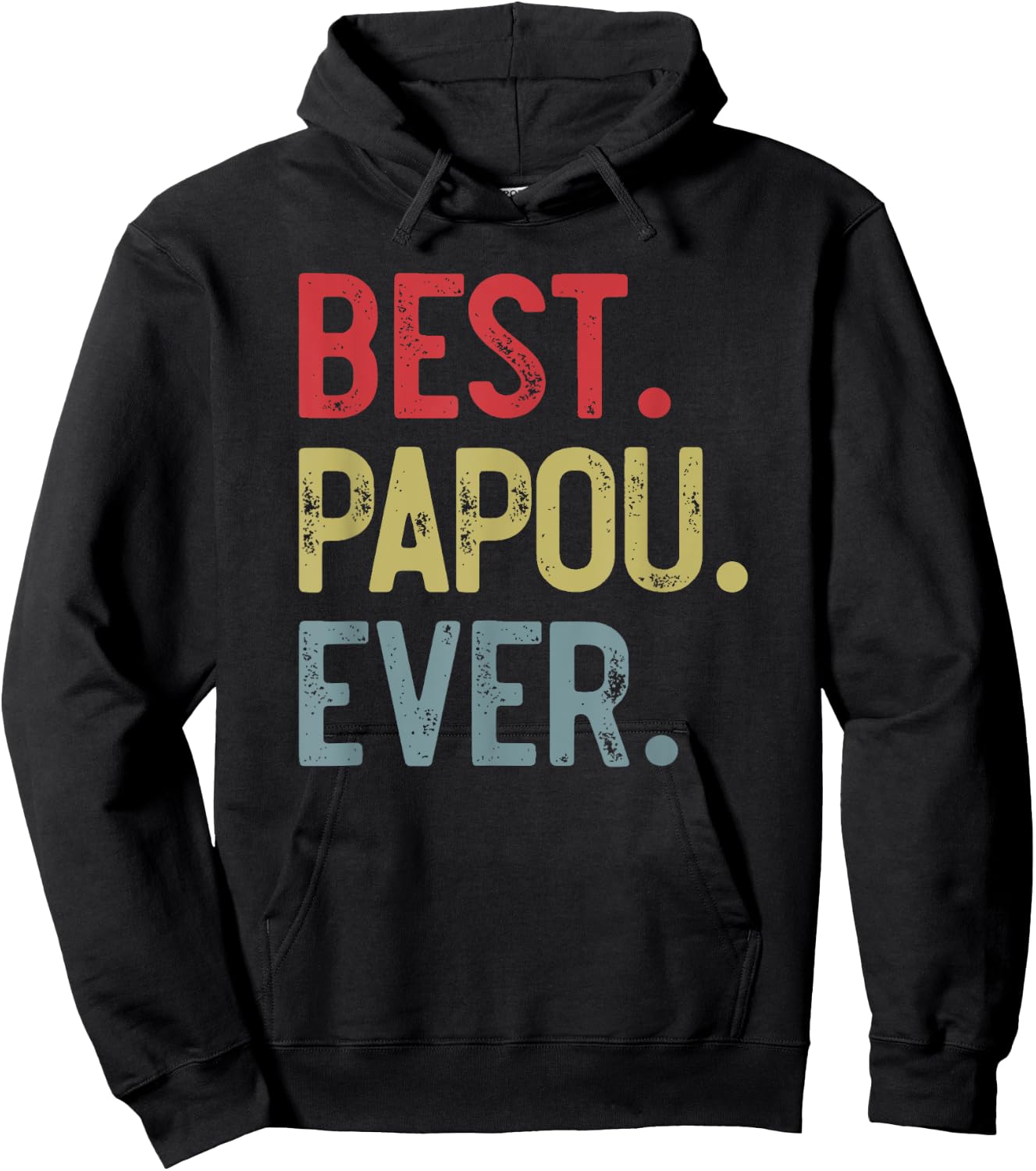 Best Papou Ever Vintage Father's Day for Grandpa Hoodie - Hoodie | Black