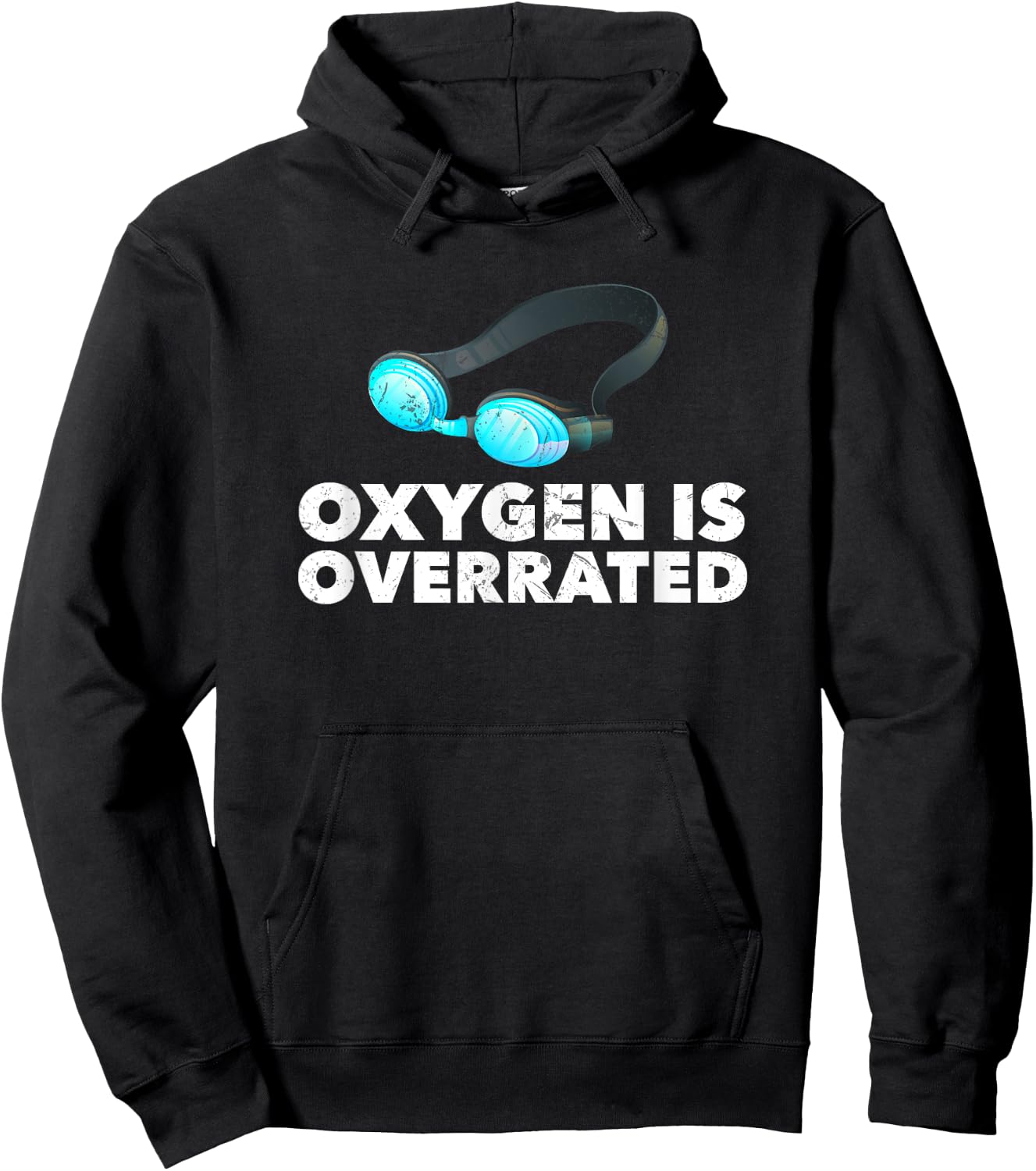Oxygen is Overrated , Funny Swimming Swim Team Gift Hoodie - Hoodie | Black