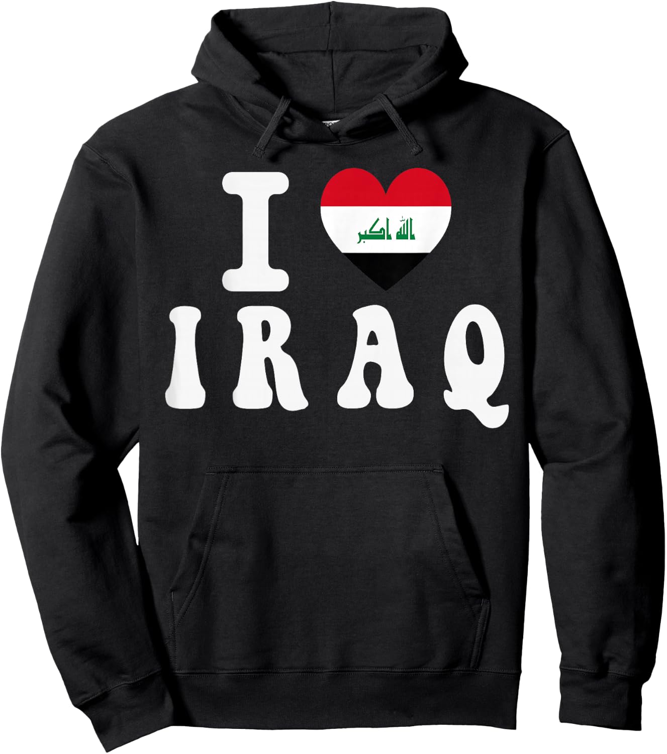 I Love Iraq Heart Flag Retro Travel Souvenir Hoodie - Hoodie | Black