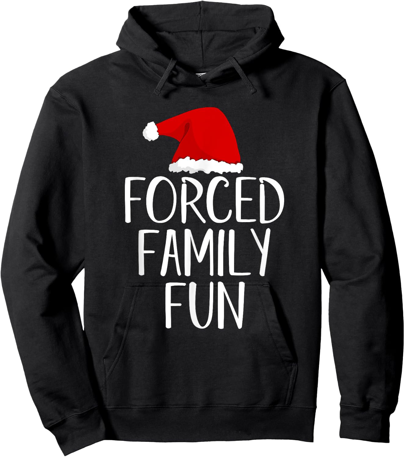 Forced Family Fun Sarcastic Christmas Eve Hoodie - Hoodie | Black