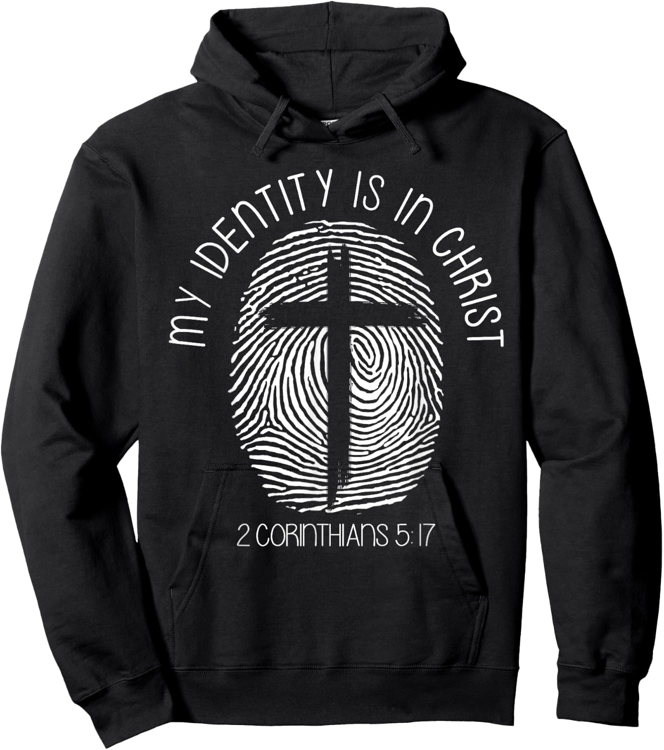 Christian My Identity Is In Jesus Christ Bible Verse Faith Hoodie - Hoodie | Black