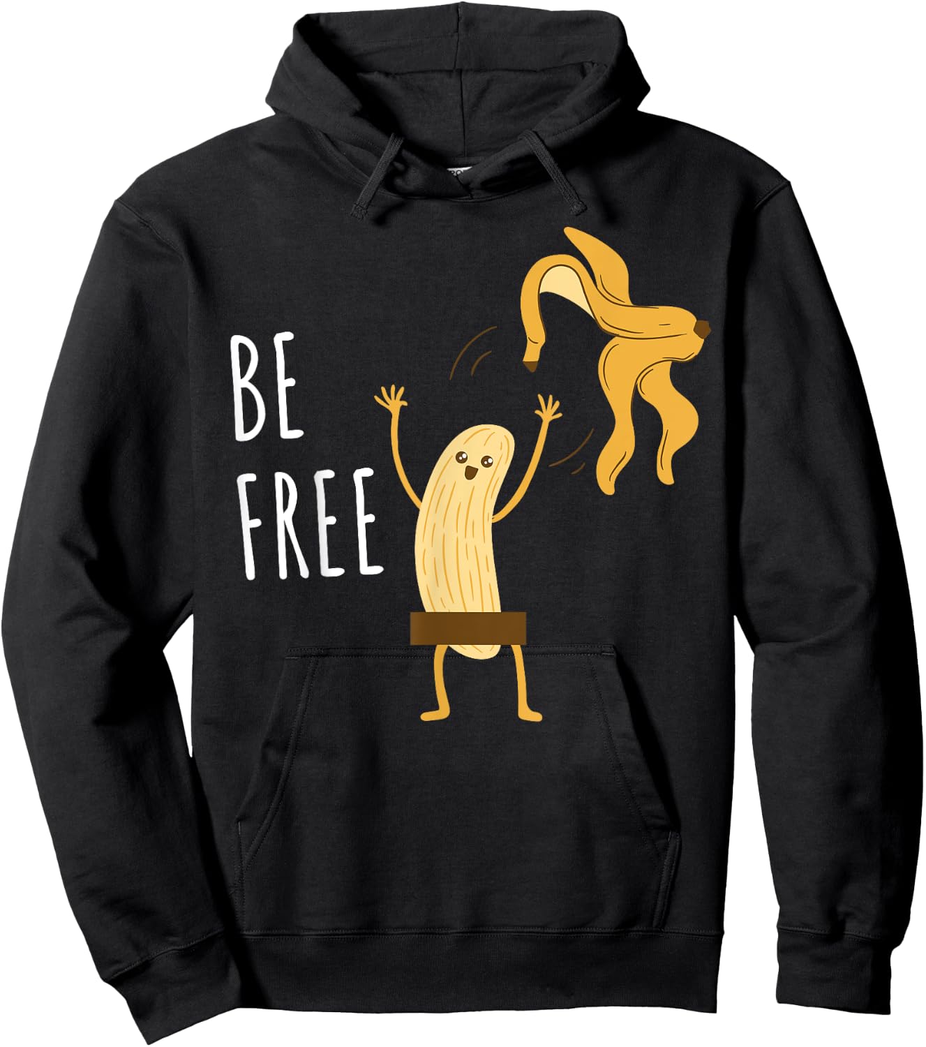 Nudist Humor Be Free Banana Nudity Naturist Hoodie - Hoodie | Black