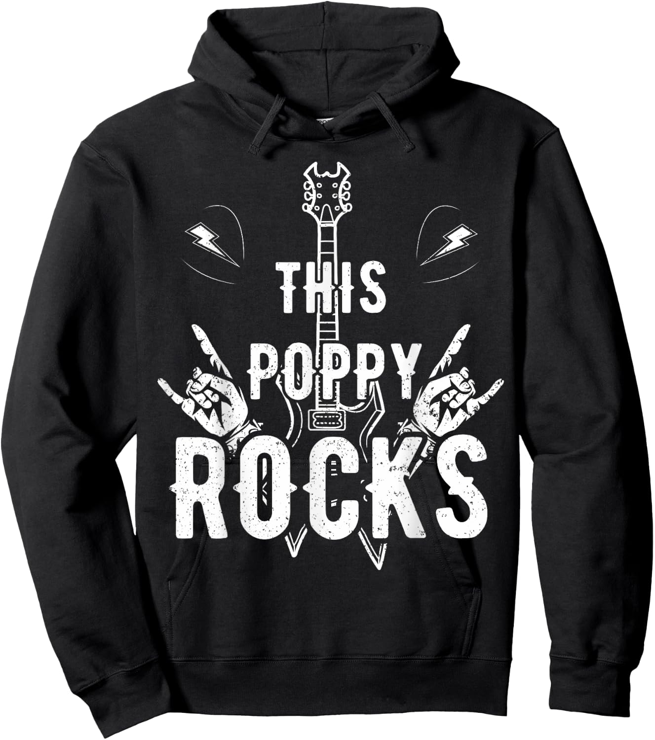 This Poppy Rock Guitar Lovers Rocker Papa Dada Band Musician Hoodie - Hoodie | Black
